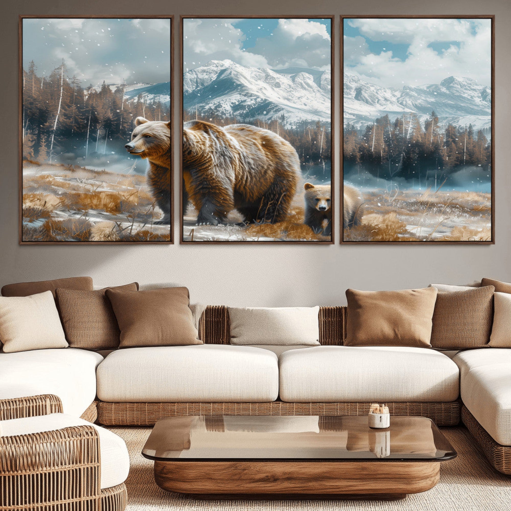 65933-MGV-CV-36X24-Bear and Baby Bear Wall Art Canvas Print