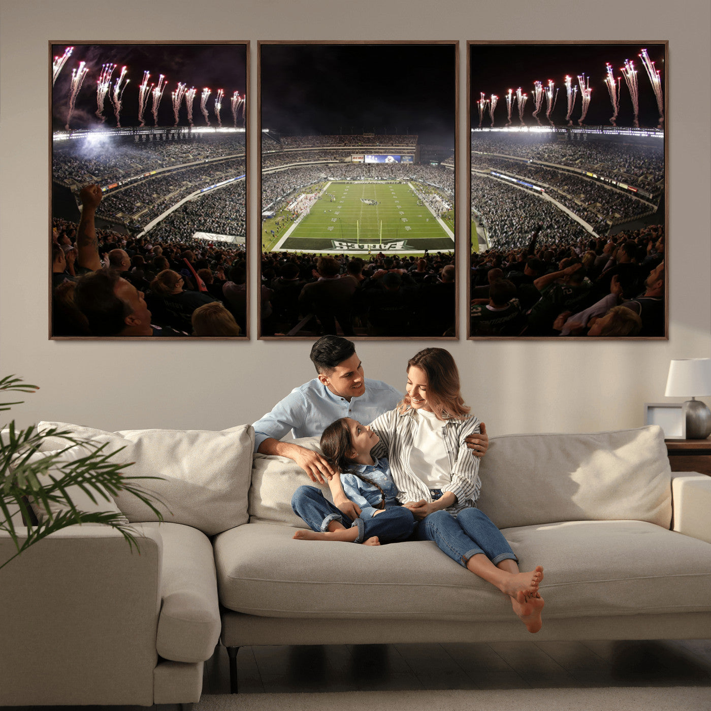MGV-FC-60X30-3P - Eagles Field Stadium Wall Art - Philadelphia Eagles Football Team Print - Philadelphia Lincoln