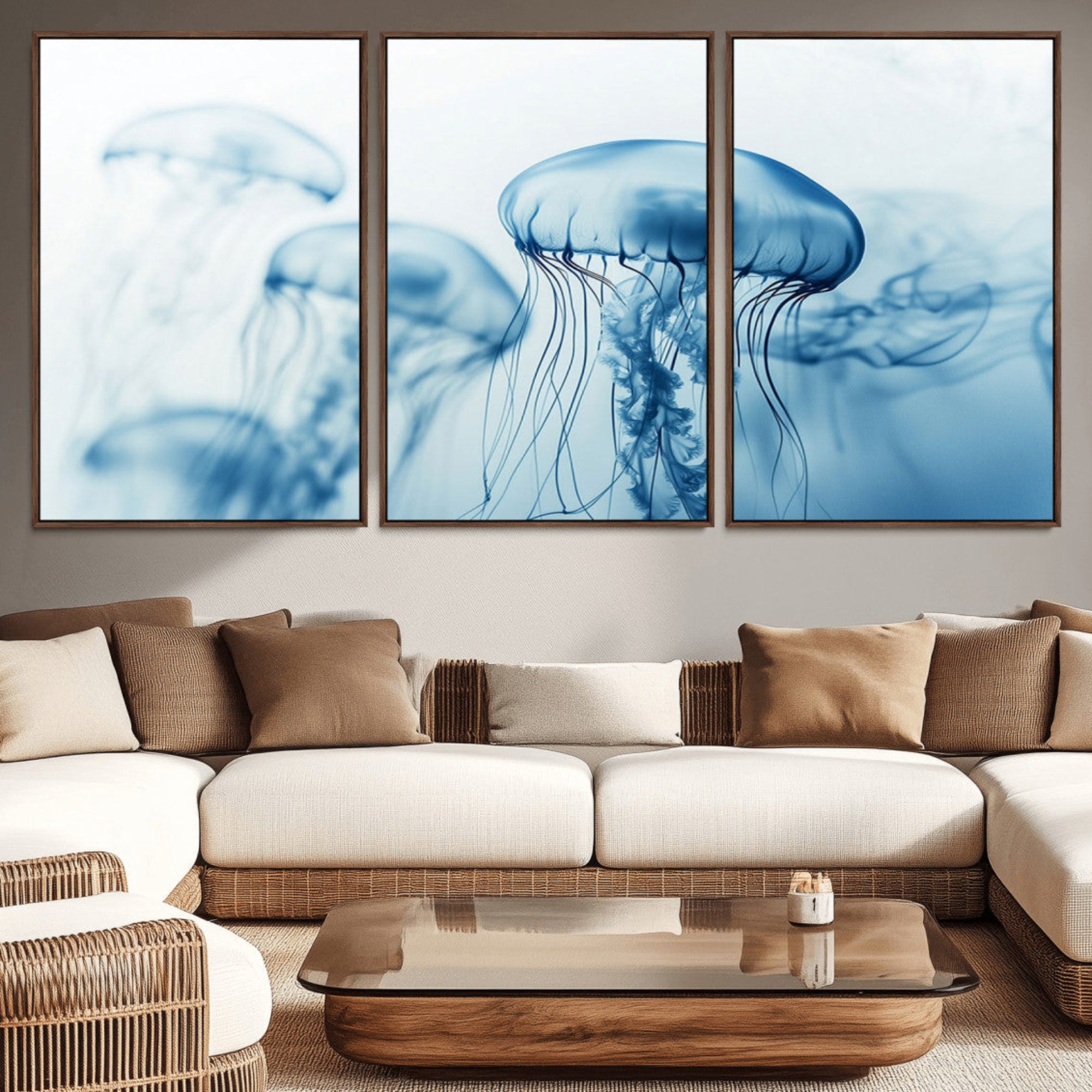87333-MGV-CV-36X24-Blue Jellyfish Wall Art Canvas Print