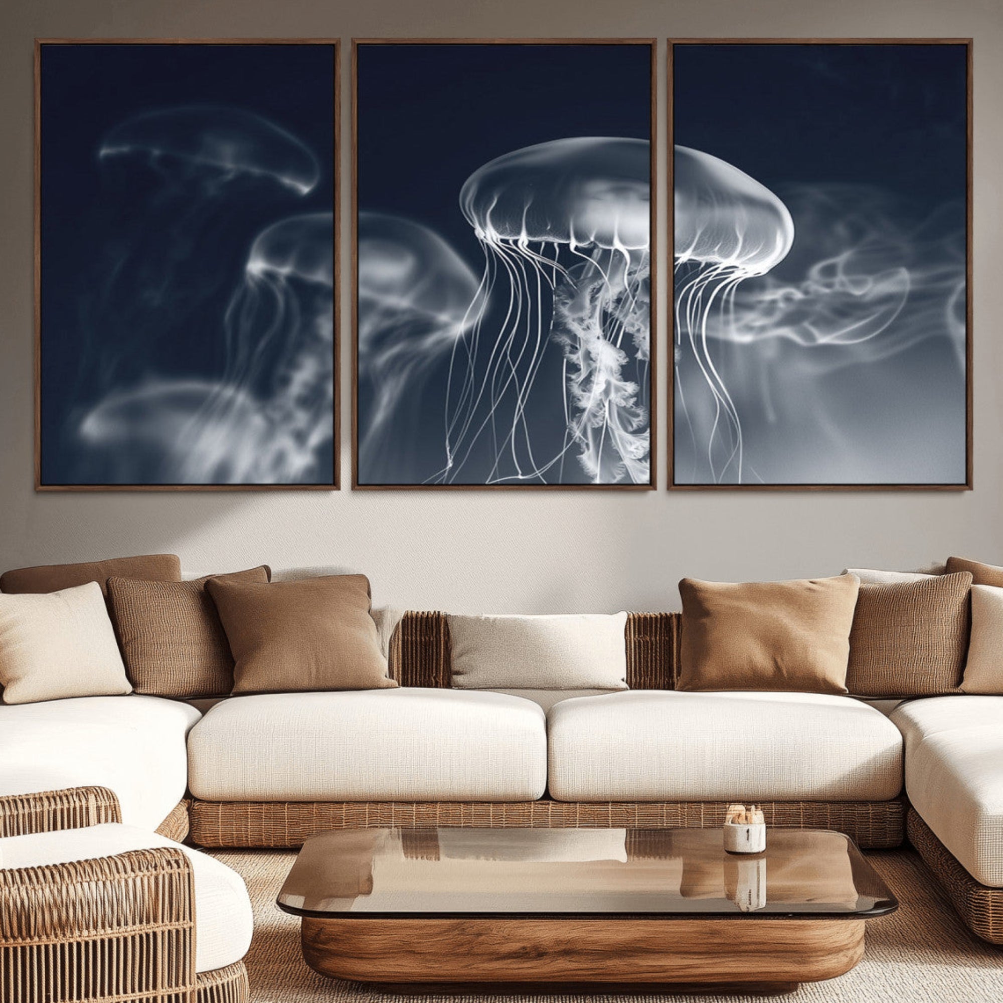 79301-MGV-CV-36X24-Jellyfish Wall Art Canvas Print, Modern Abstract Jellyfish Wall Decor