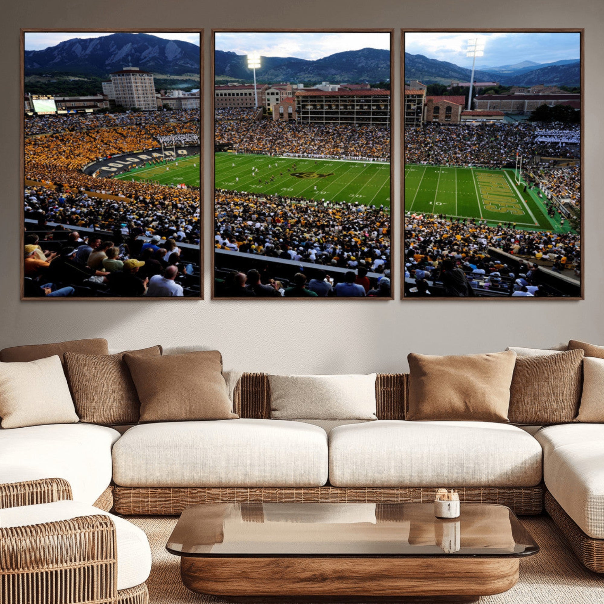 60552-MGV-CV-36X24-Folsom Field - University of Colorado Buffaloes Football Stadium Wall Art | Ready to Hang and Framed