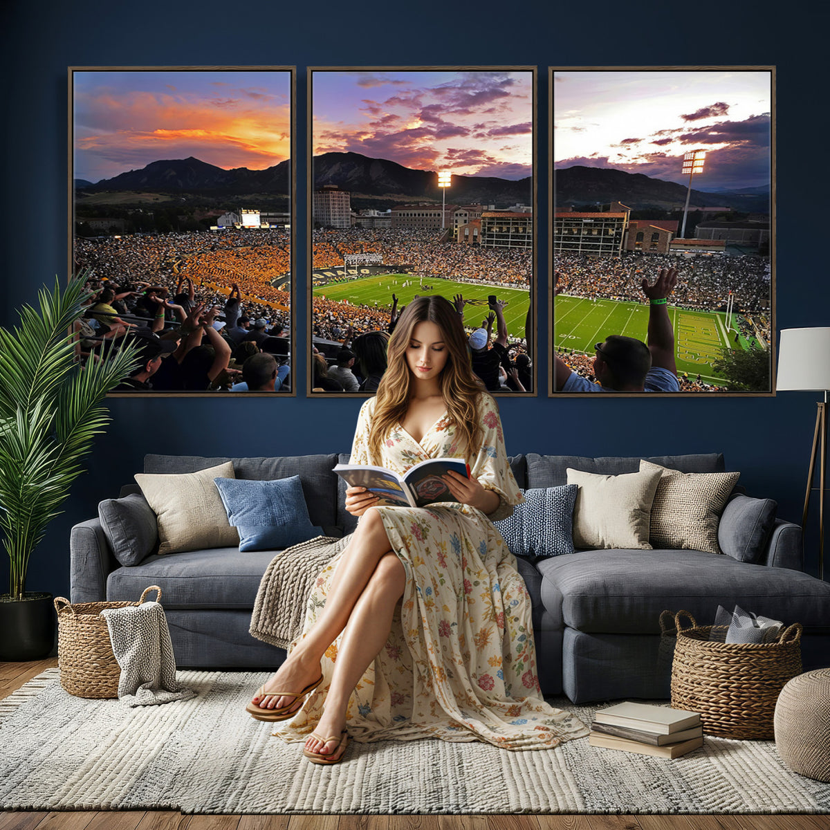 52579-MGV-CV-36X24 - Folsom Field, University of Colorado Buffaloes Football, Framed and Ready to Hang