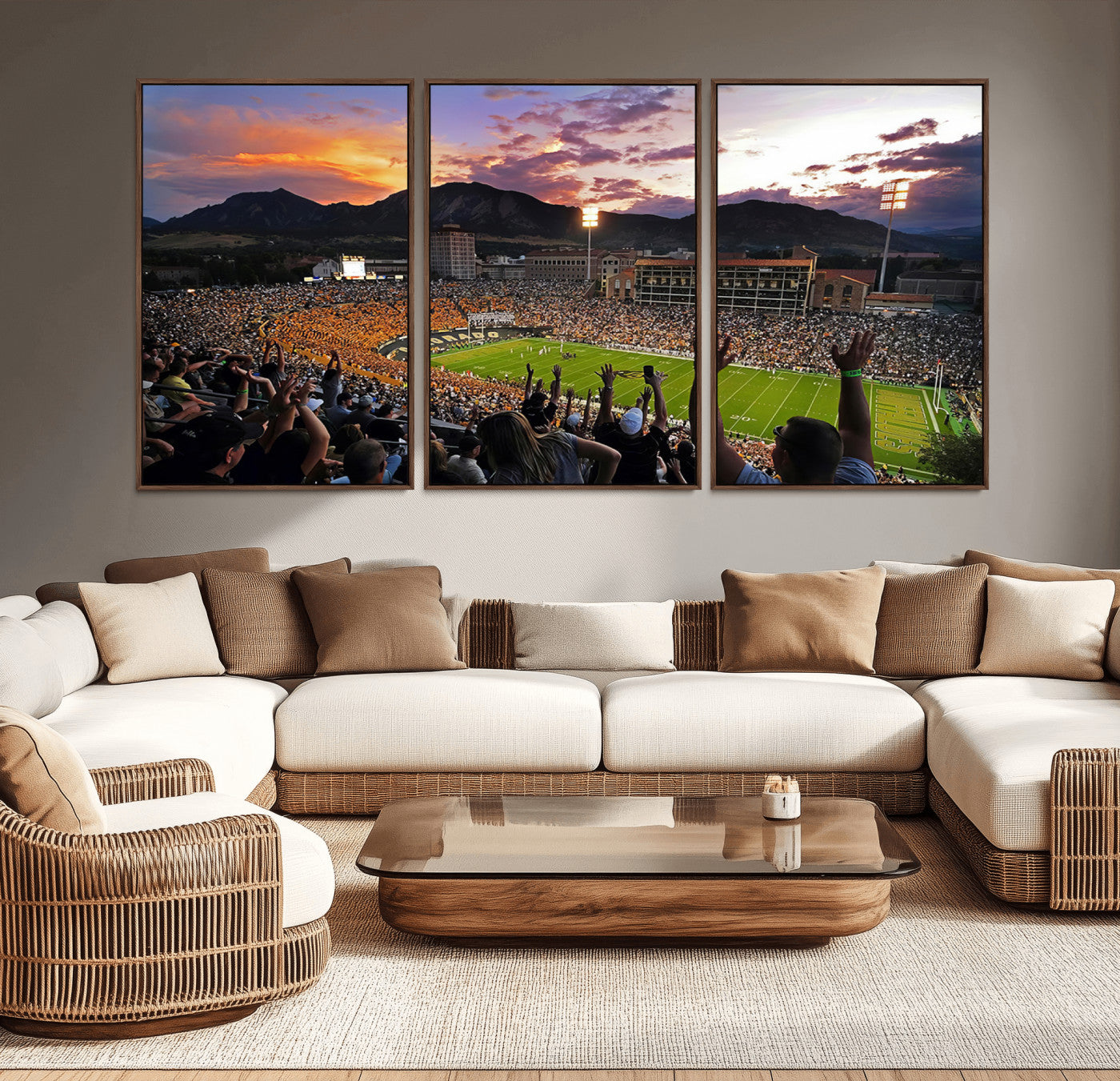MGV-FC-60X30-3P - Folsom Field - University of Colorado Buffaloes Football Stadium Wall Art, Colorado Buffaloes Wall