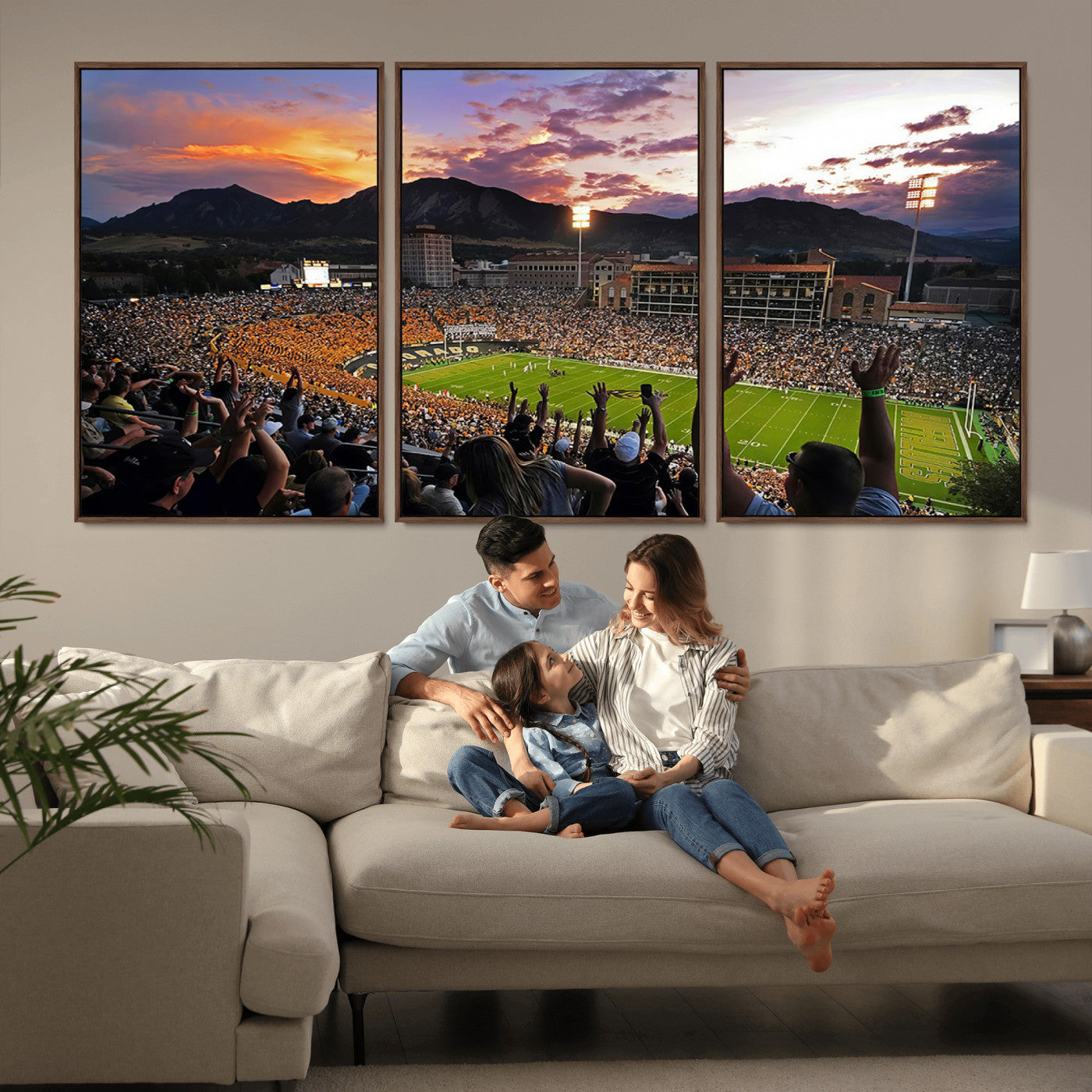 MGV-FC-60X30-3P - Folsom Field - University of Colorado Buffaloes Football Stadium Wall Art, Colorado Buffaloes Wall