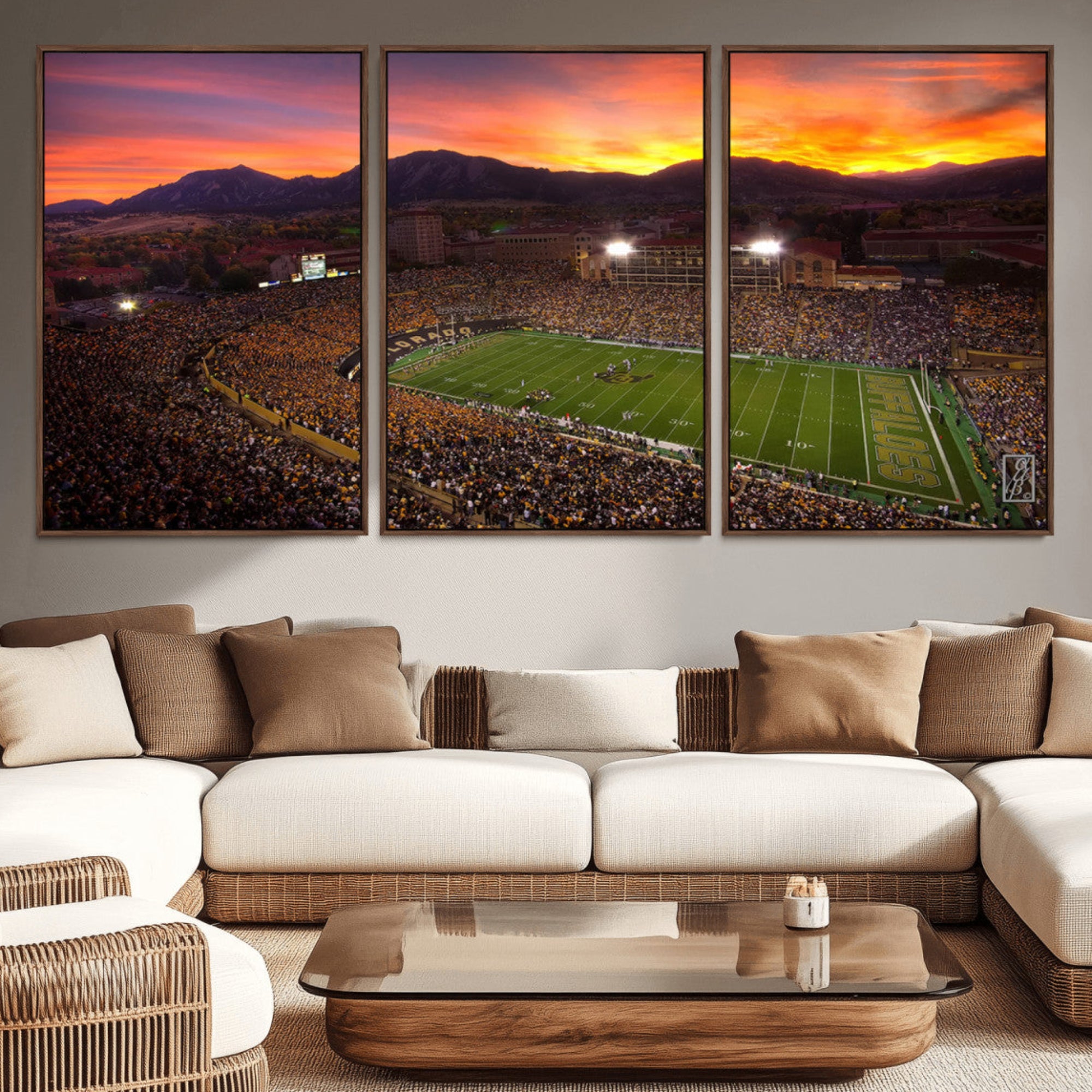 84649-MGV-CV-36X24-Folsom Field - University of Colorado Buffaloes Football Stadium, Colorado Buffaloes Wall Art Canvas