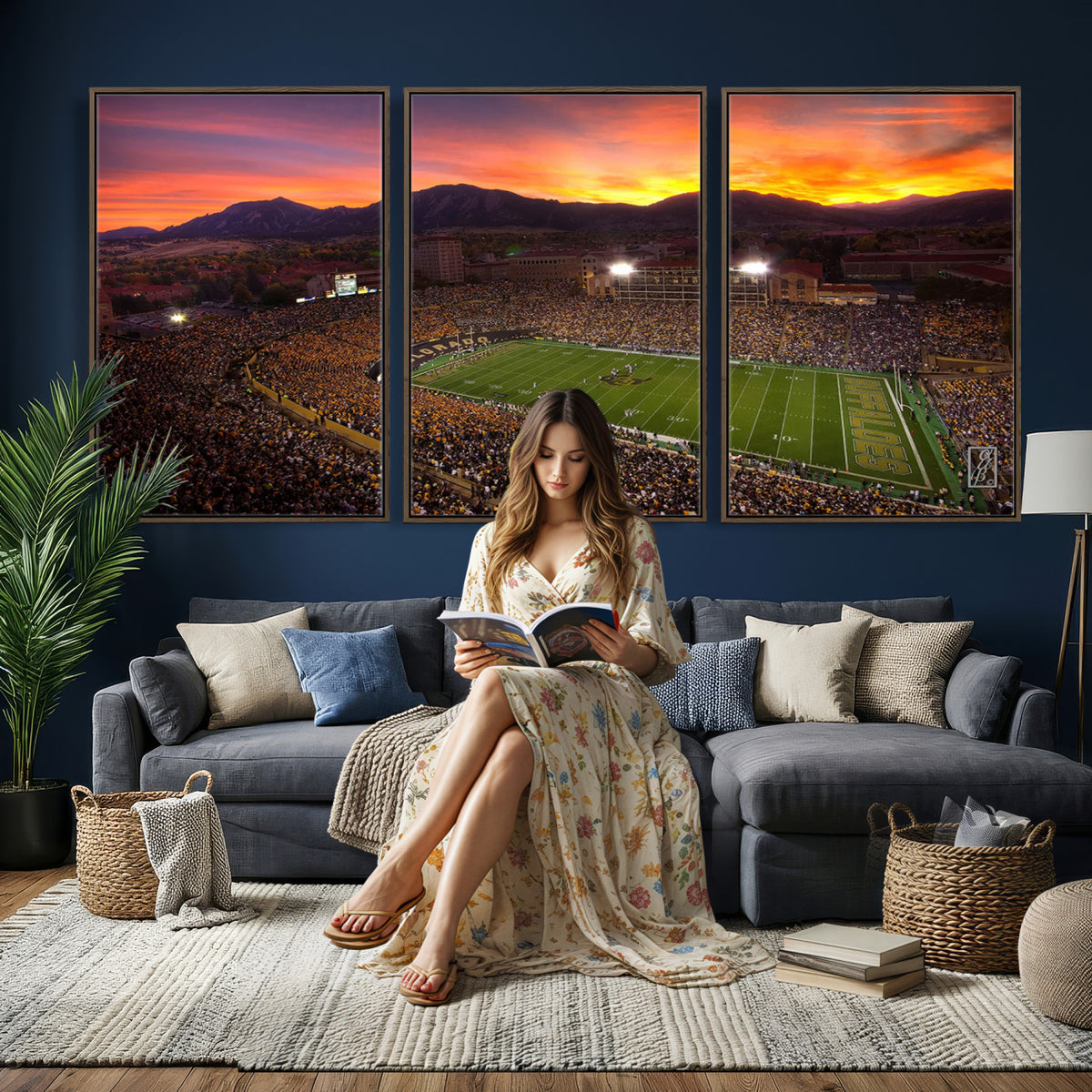 84649-MGV-CV-36X24 - Folsom Field, University of Colorado Buffaloes Football, Extra Large Game Room Wall Decor
