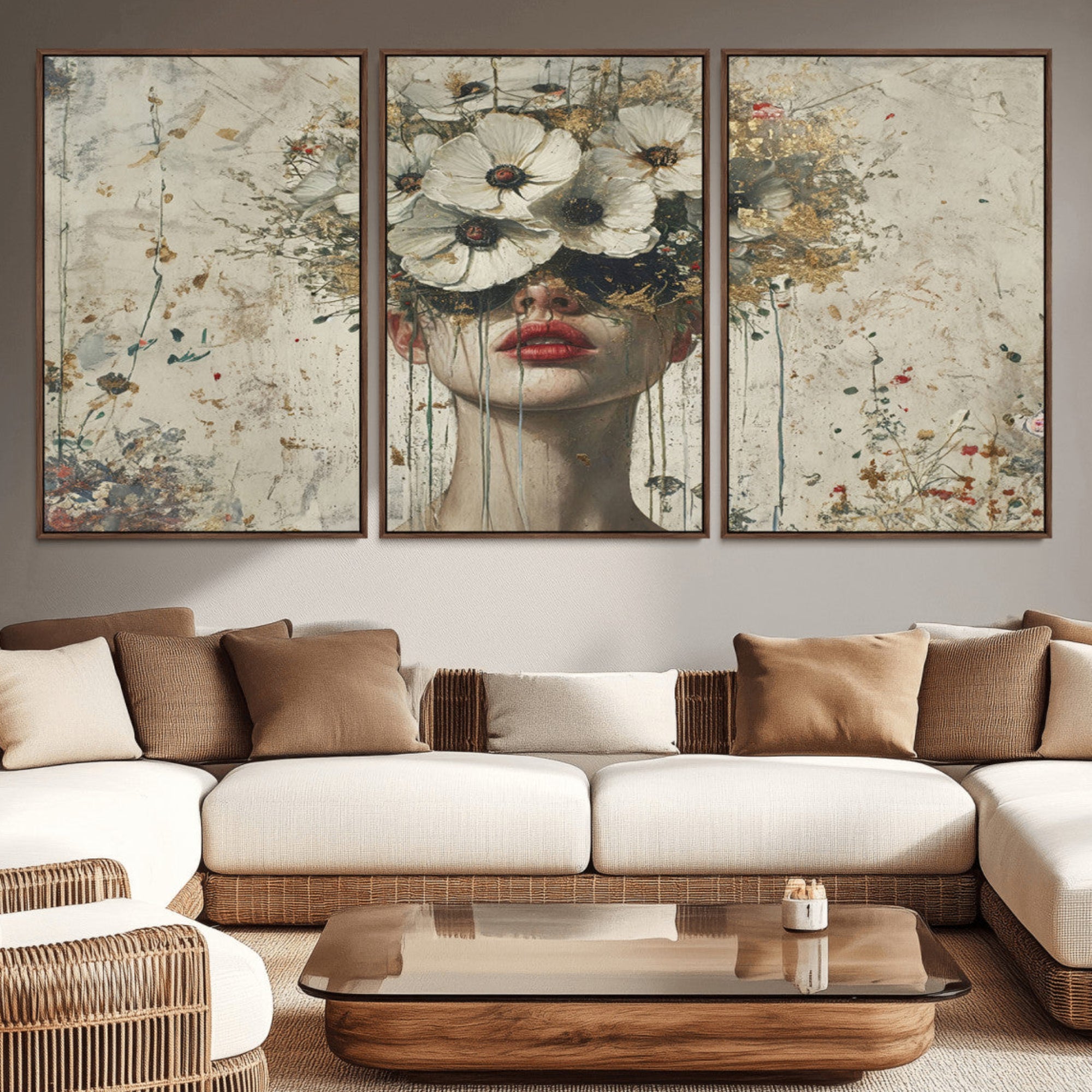72759-MGV-CV-36X24-Abstract Floral Women Patel Wall Art Canvas Print