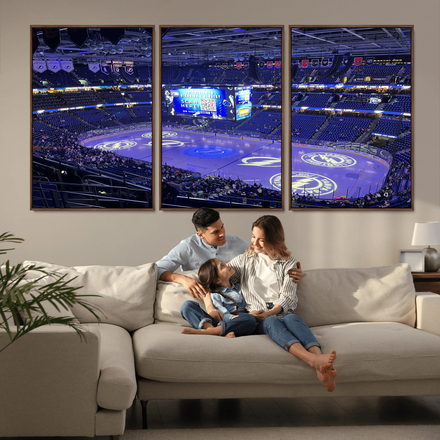 MGV-FC-60X30-3P - Amalie Arena Florida Wall Art Canvas Print - NHL Hockey Stadium Print Wall Art