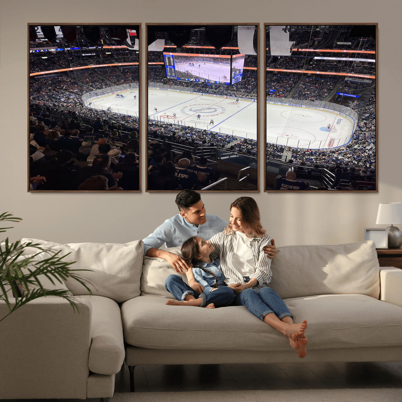 MGV-FC-60X30-3P - Amalie Arena Florida Wall Art Canvas Print - NHL Hockey Stadium Print
