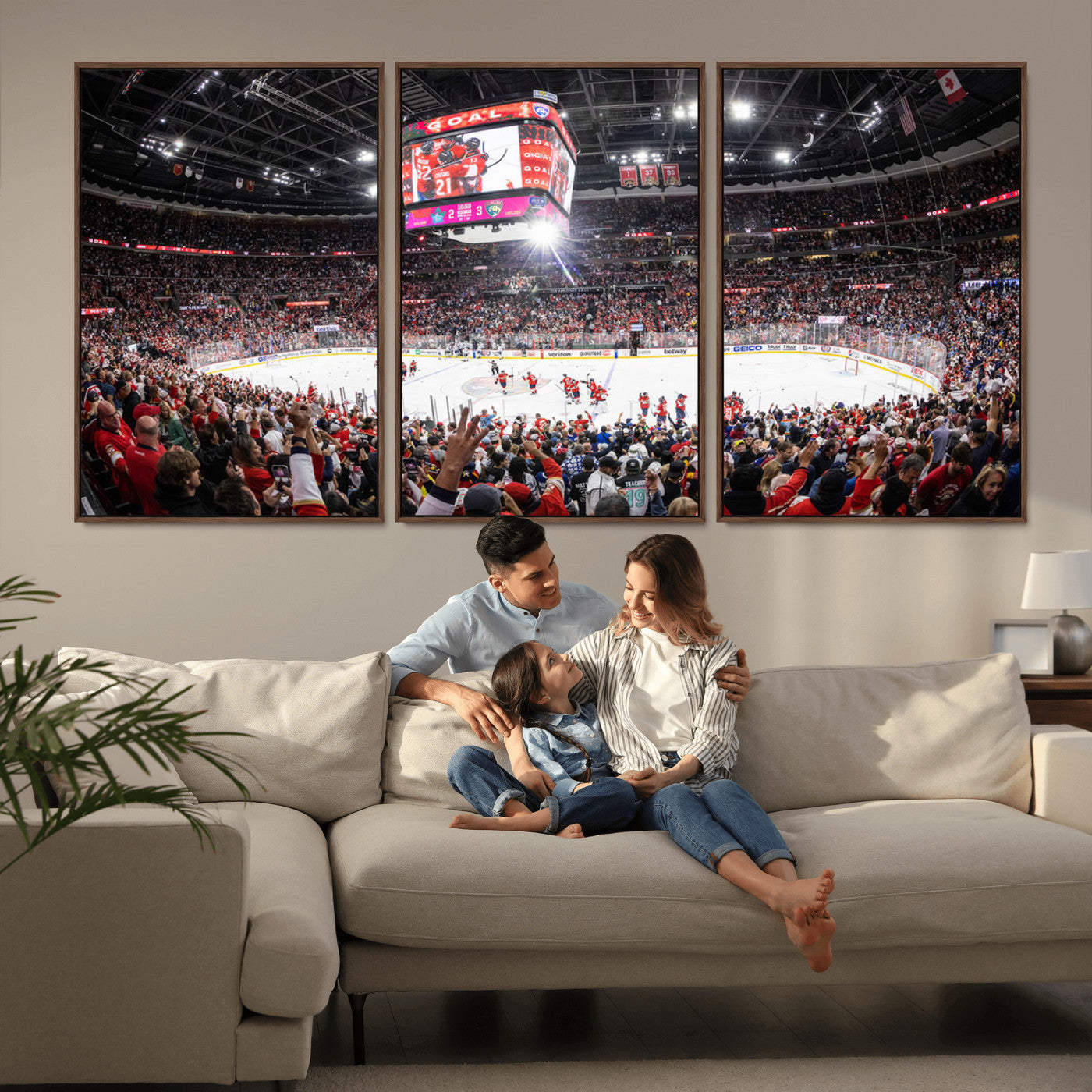 MGV-FC-60X30-3P - Amerant Bank Arena Wall Art Canvas Print - Basketball Arena Stadium Print