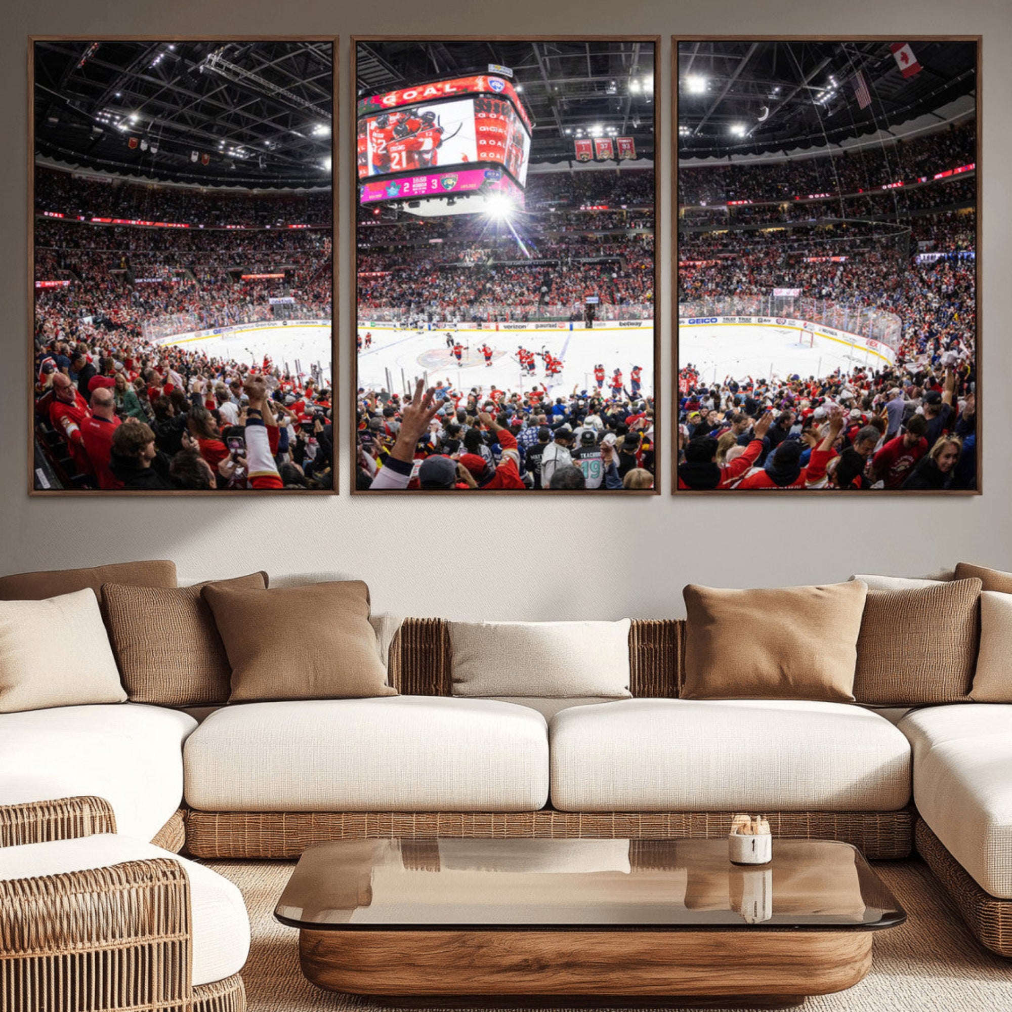 15750-MGV-CV-36X24-Amerant Bank Arena Wall Art Canvas Print - Basketball Arena Stadium Print