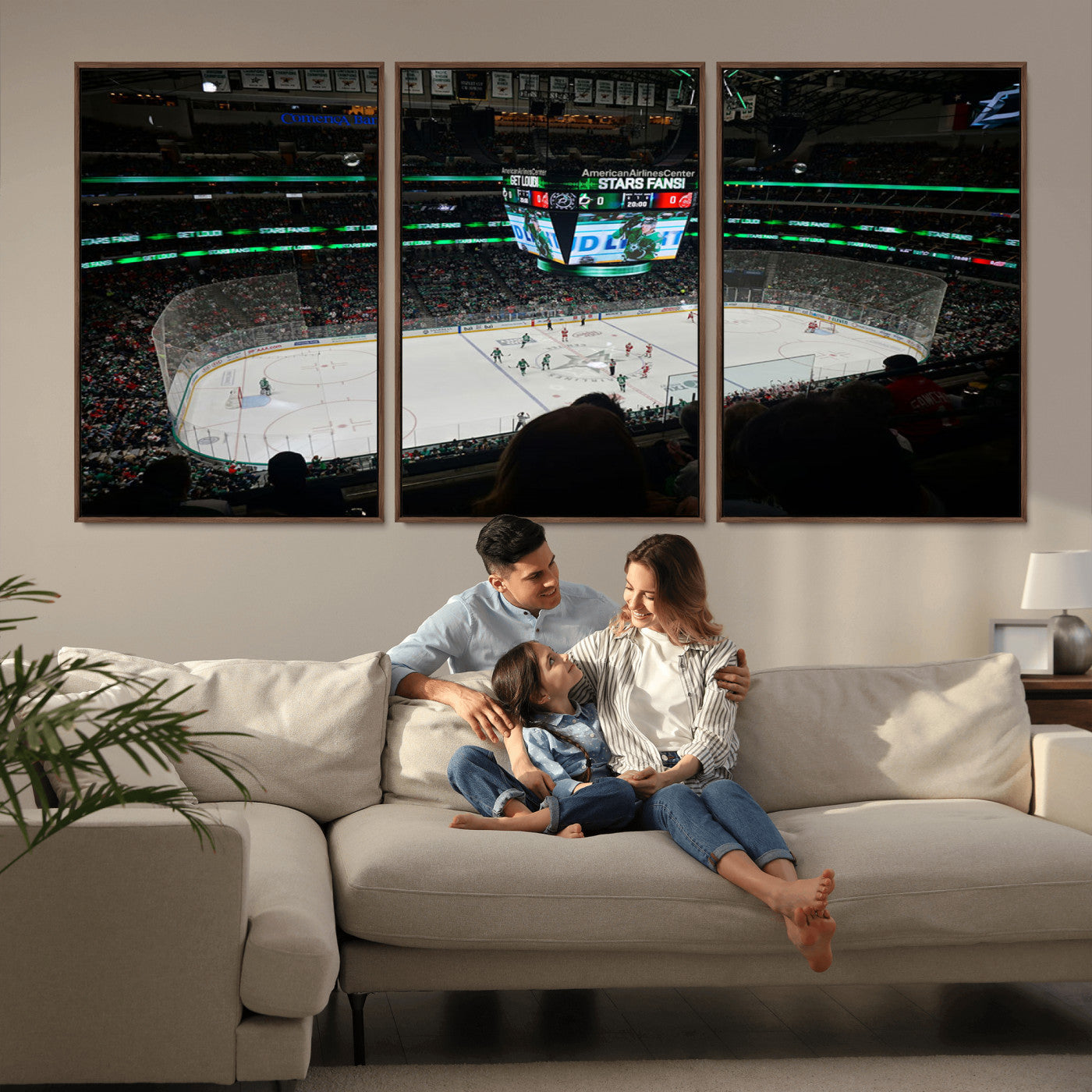 MGV-FC-60X30-3P - American Airlines Center Dallas Stars Wall Art Canvas Print - Dallas Hockey Arena Stadium Print