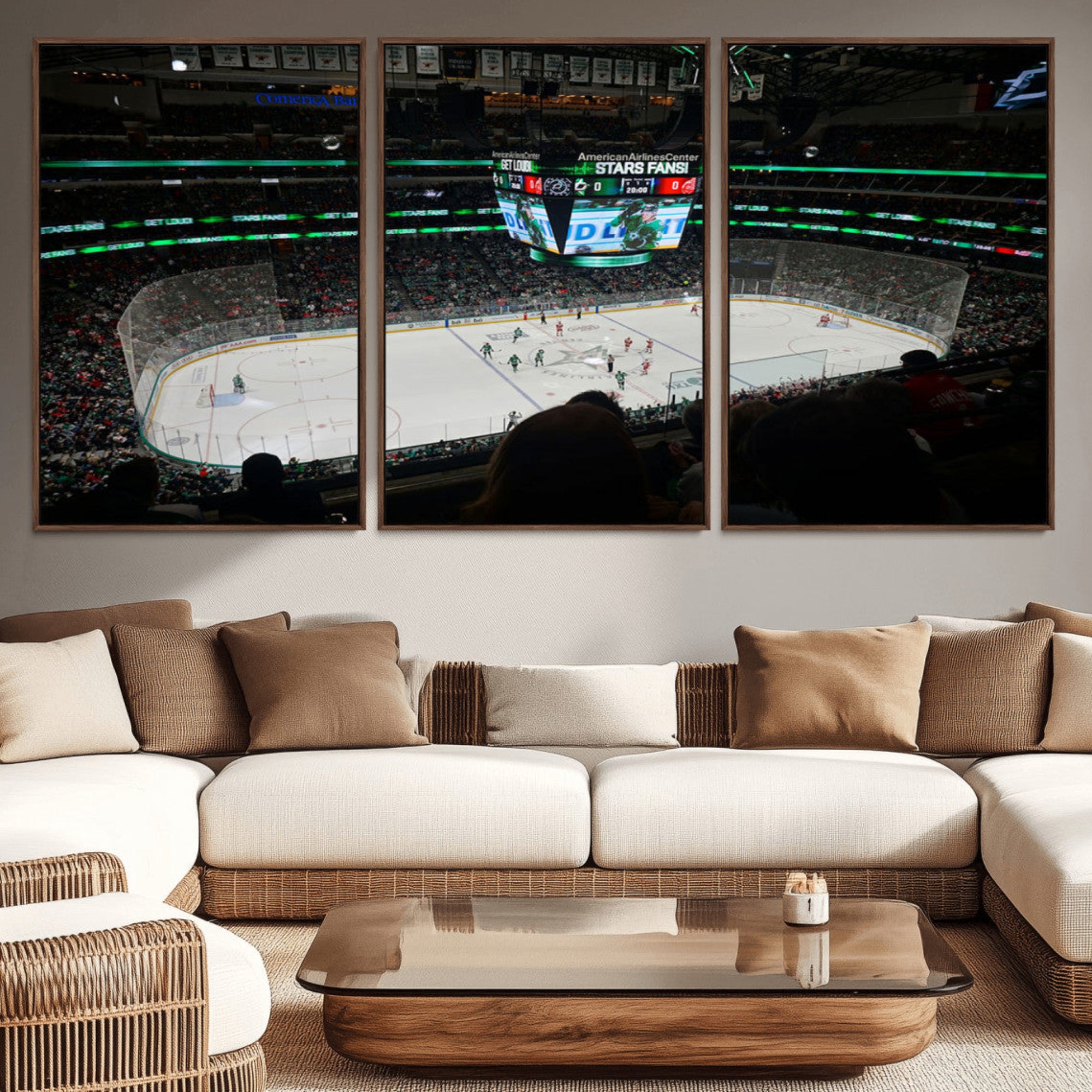13876-MGV-CV-36X24-American Airlines Center Dallas Stars Wall Art Canvas Print - Dallas Hockey Arena Stadium Print