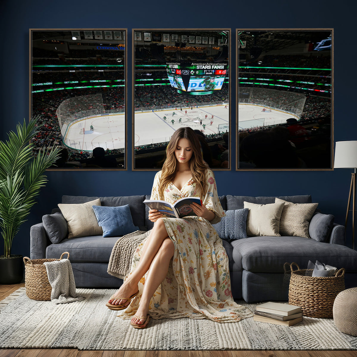13876-MGV-CV-36X24 - American Airlines Center Dallas Stars Wall Art Canvas Print
