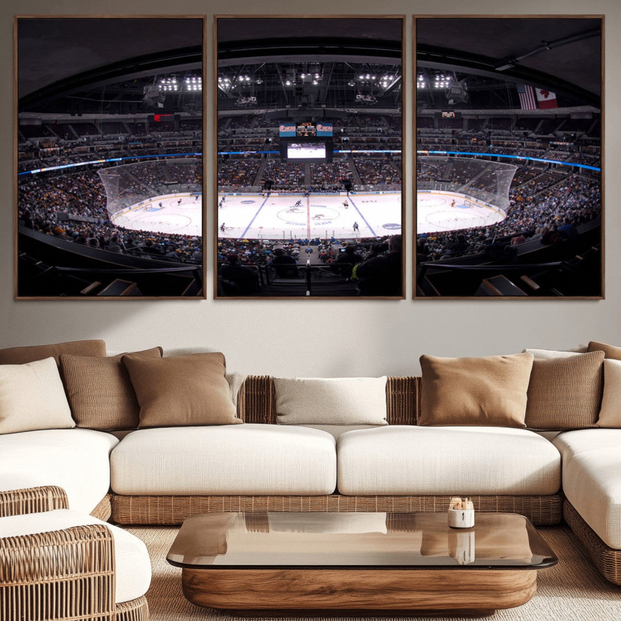54576-MGV-CV-36X24-Ball Arena Denver Colorado Avalanche Hockey Team Wall Art Canvas Print - Denver Ice Hockey Stadium