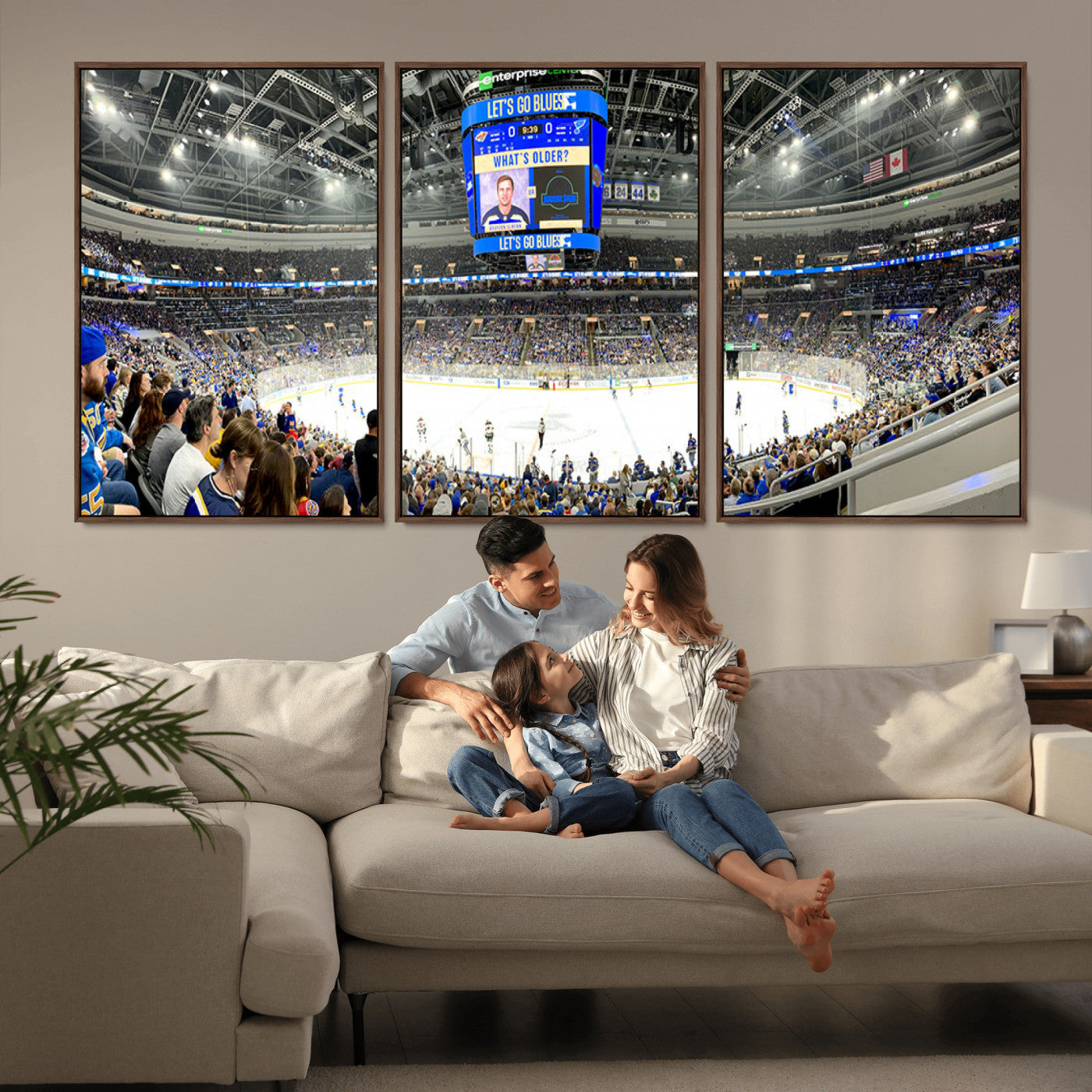 MGV-FC-60X30-3P - Enterprise Center | Missouri St. Louis Blues Ice Hockey Stadium Wall Art | Canvas Print | Ready to