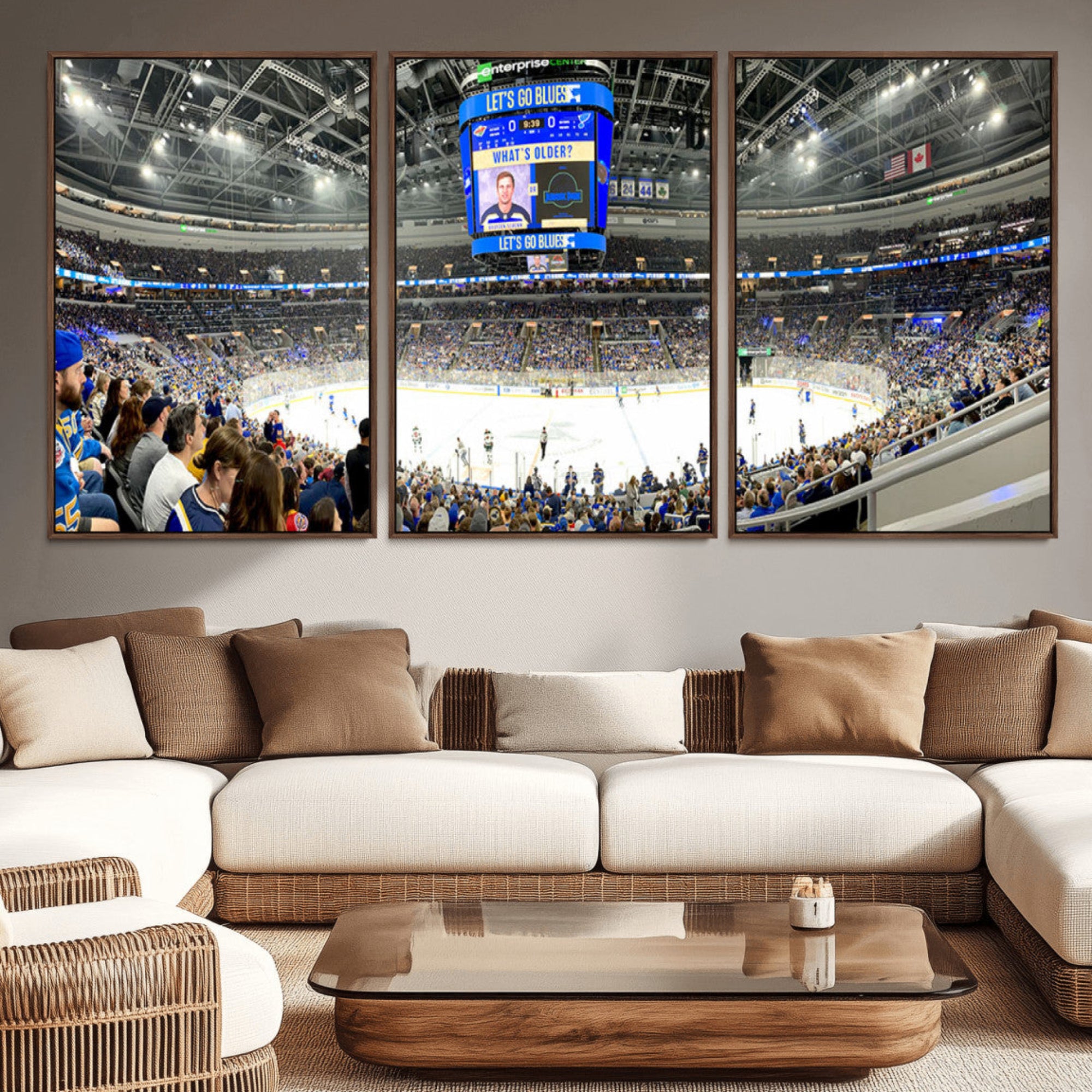 55708-MGV-CV-36X24-Enterprise Center | Missouri St. Louis Blues Ice Hockey Stadium Wall Art | Canvas Print | Ready to