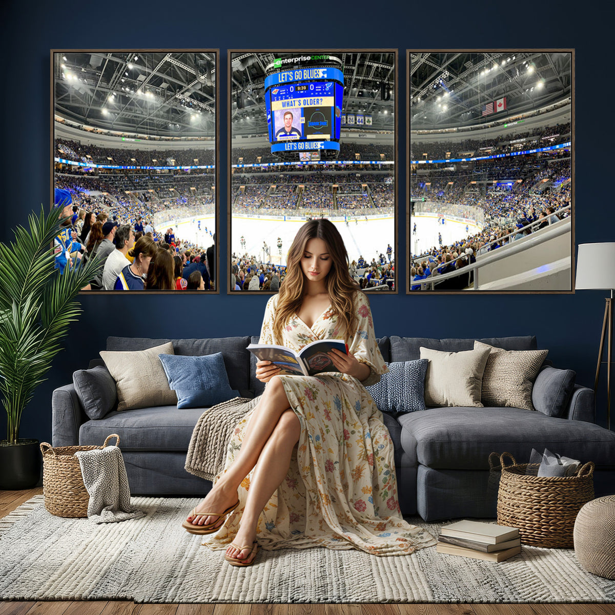 55708-MGV-CV-36X24 - Enterprise Center, Missouri St. Louis Blues Ice Hockey