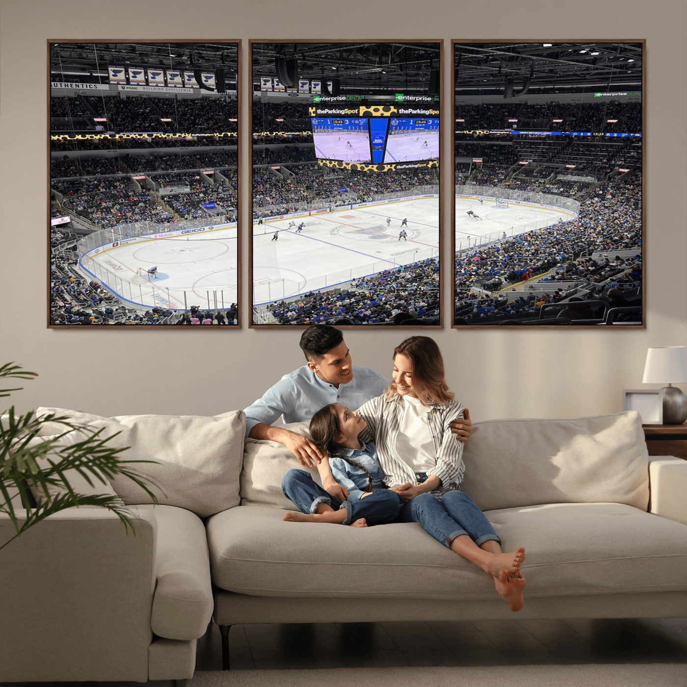 MGV-FC-60X30-3P - Enterprise Center Missouri St. Louis Blues Hockey Stadium Wall Art Canvas Print
