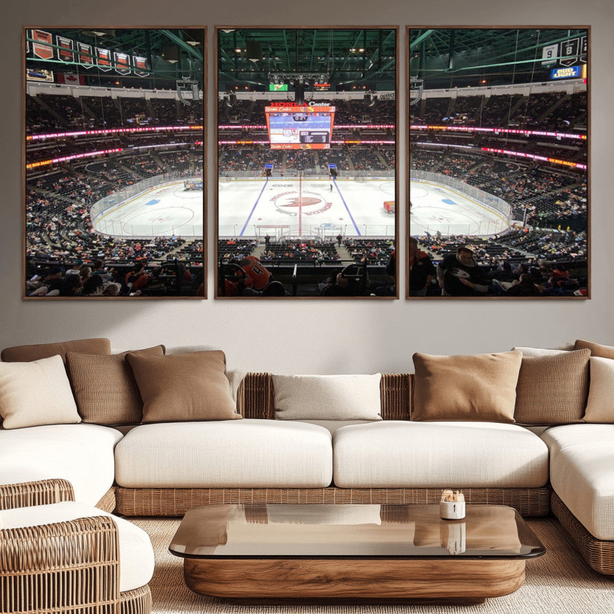 67106-MGV-CV-36X24-Honda Center California Anaheim Ducks Ice Hockey Stadium Canvas Print Wall Art