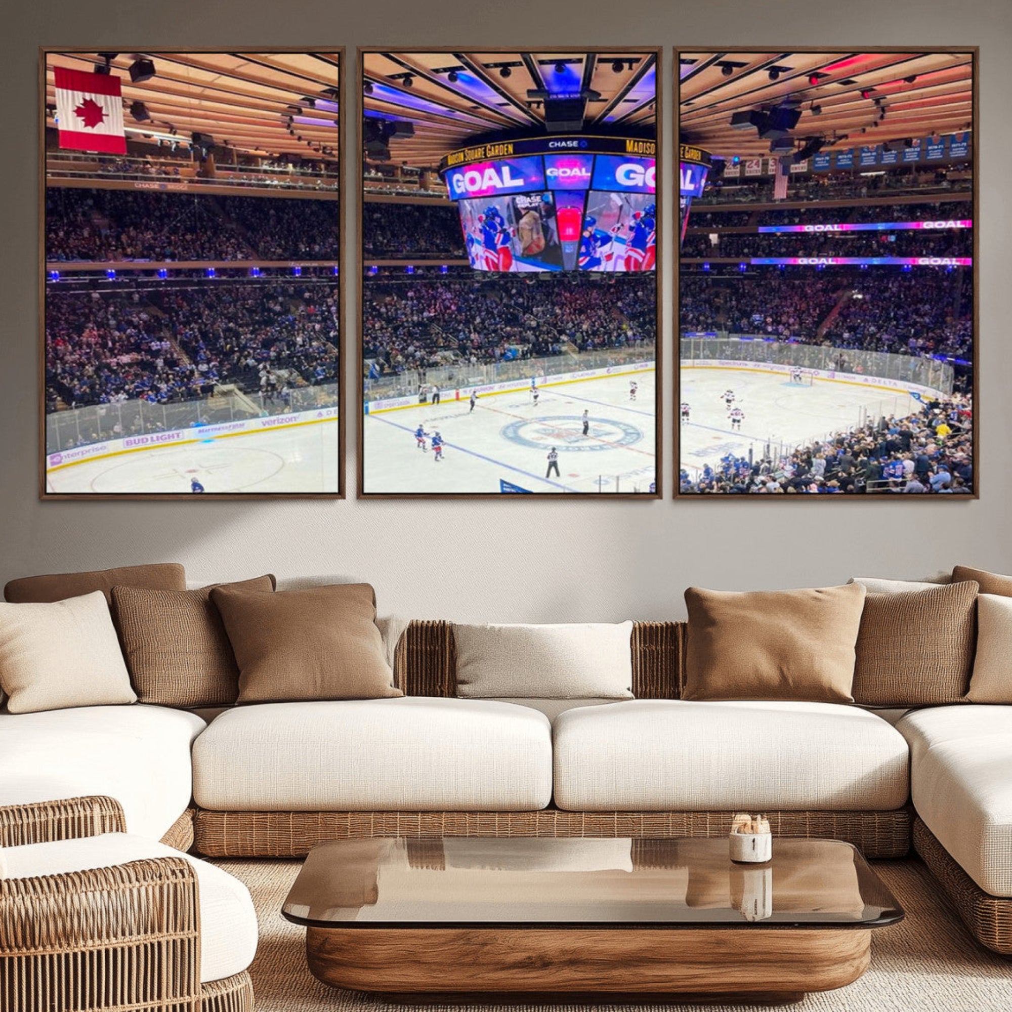36401-MGV-CV-36X24-Madison New York Rangers Hockey Stadium Wall Art Canvas Print