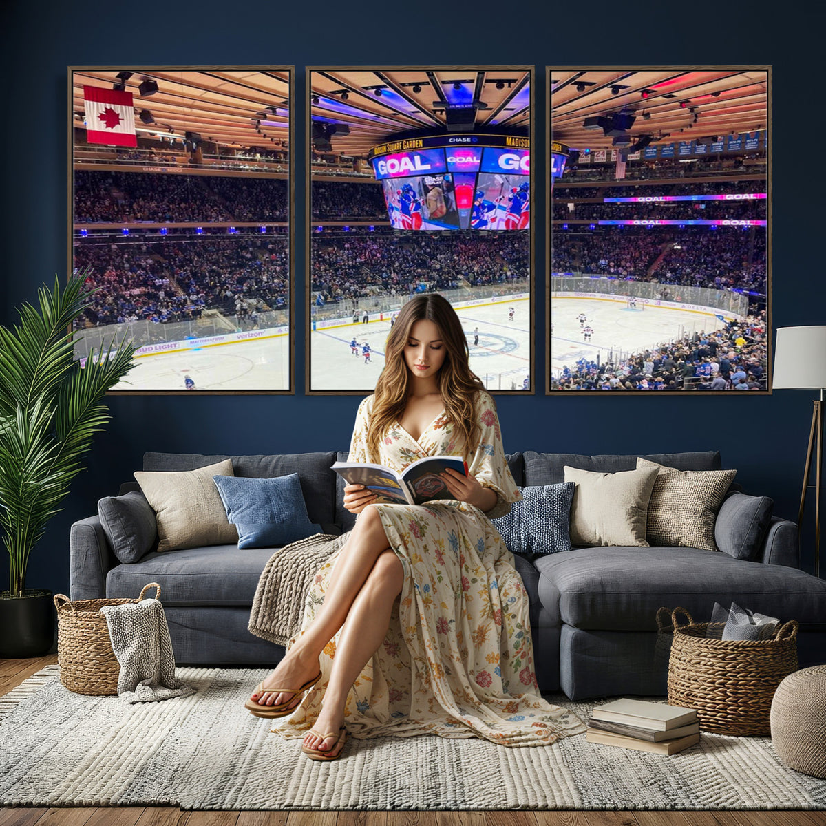 36401-MGV-CV-36X24 - Madison Square Garden New York Rangers Hockey Stadium Wall Art Canvas