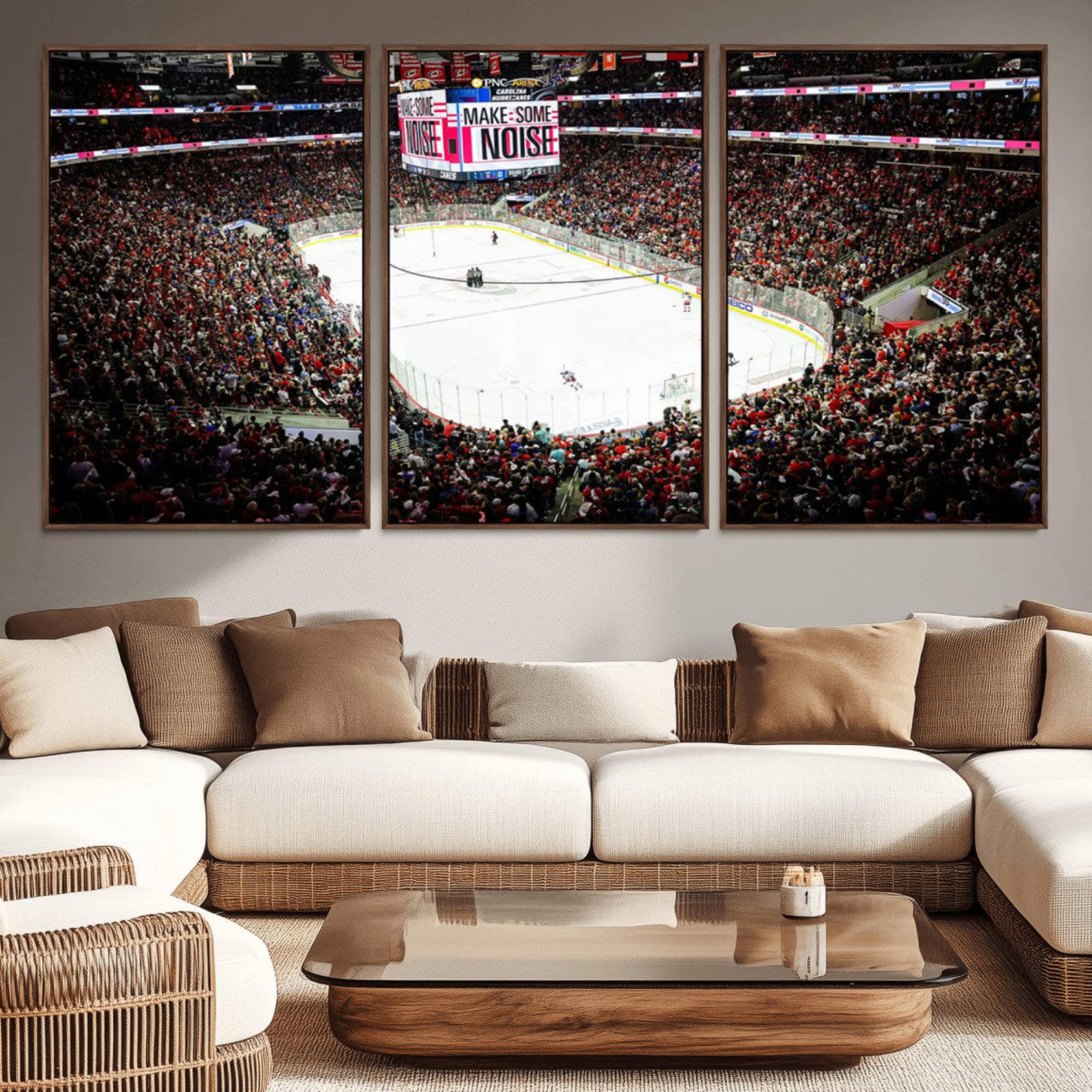 73950-MGV-CV-36X24-PNC Arena Raleigh North Carolina Hurricanes Hockey Stadium Wall Art Canvas, North Carolina