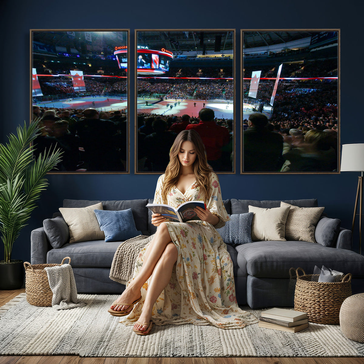 84945-MGV-CV-36X24 - Rogers Arena Vancouver Canucks Ice Hockey Stadium Wall Art