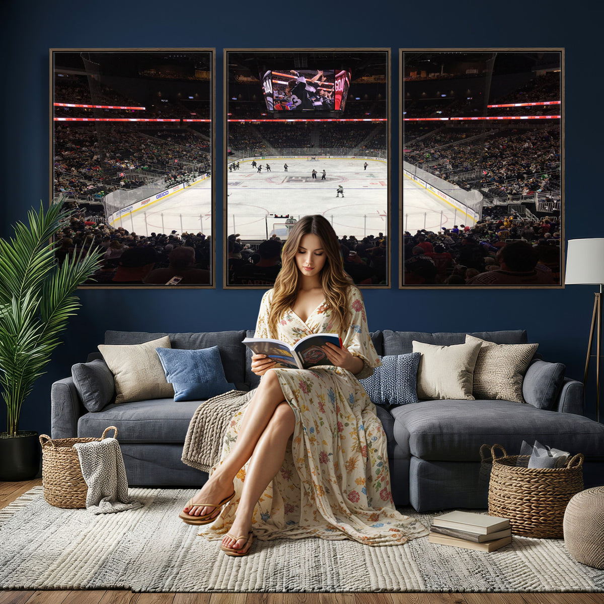 14802-MGV-CV-36X24 - T Mobile Arena Paradise Nevada Vegas Golden Knights Ice Hockey Stadium