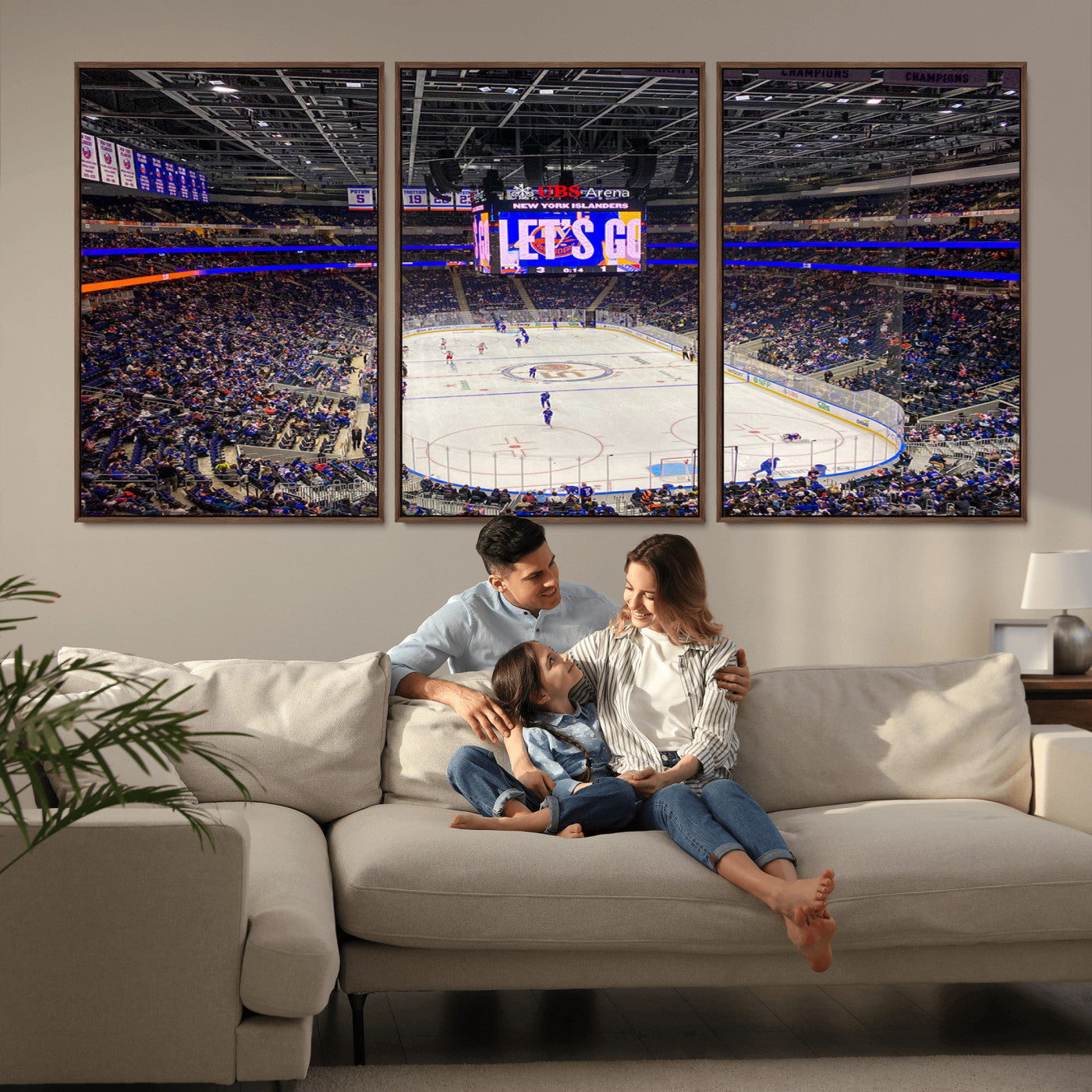 78692-MGV-FC-60X30-3P_Walnut-UBS Arena Elmont New York Islanders Ice Hockey Wall Art, UBS Arena Elmont Wall Art Canvas Print