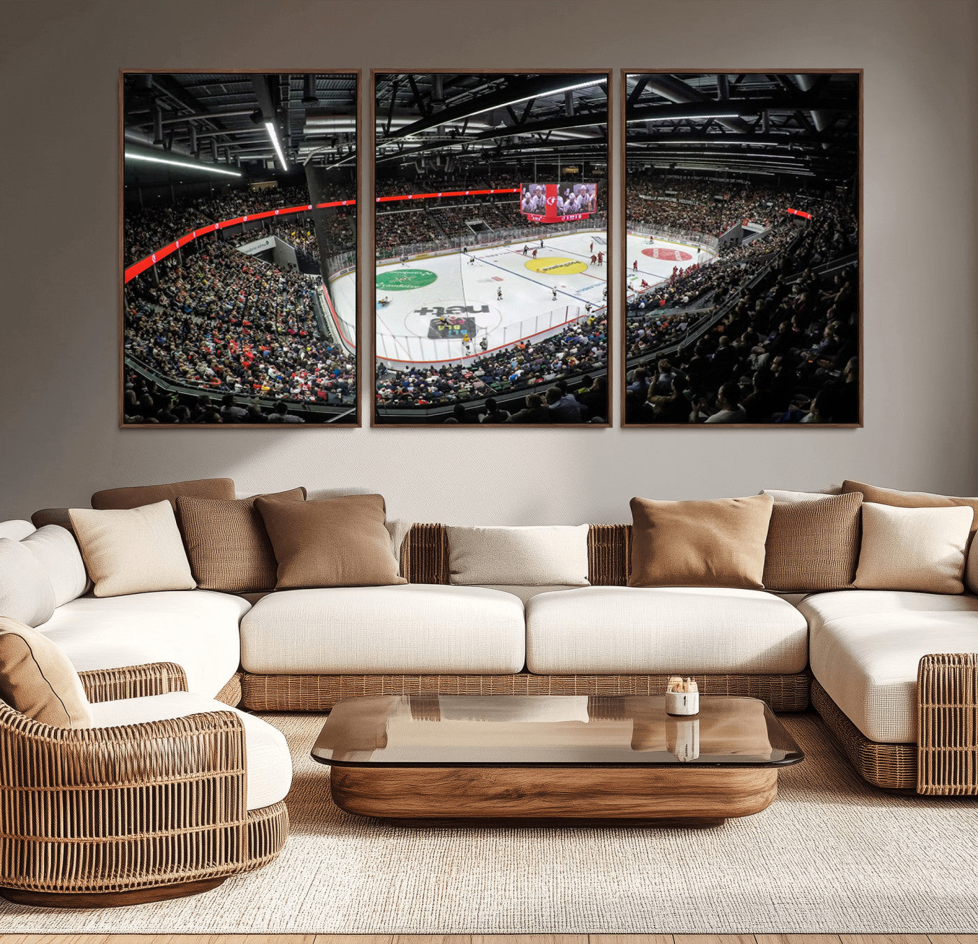 MGV-FC-60X30-3P - Vaudoise Lausanne Ice Hockey Arena Stadium Wall Art Canvas, Vaudoise Lausanne Ice Hockey Canvas
