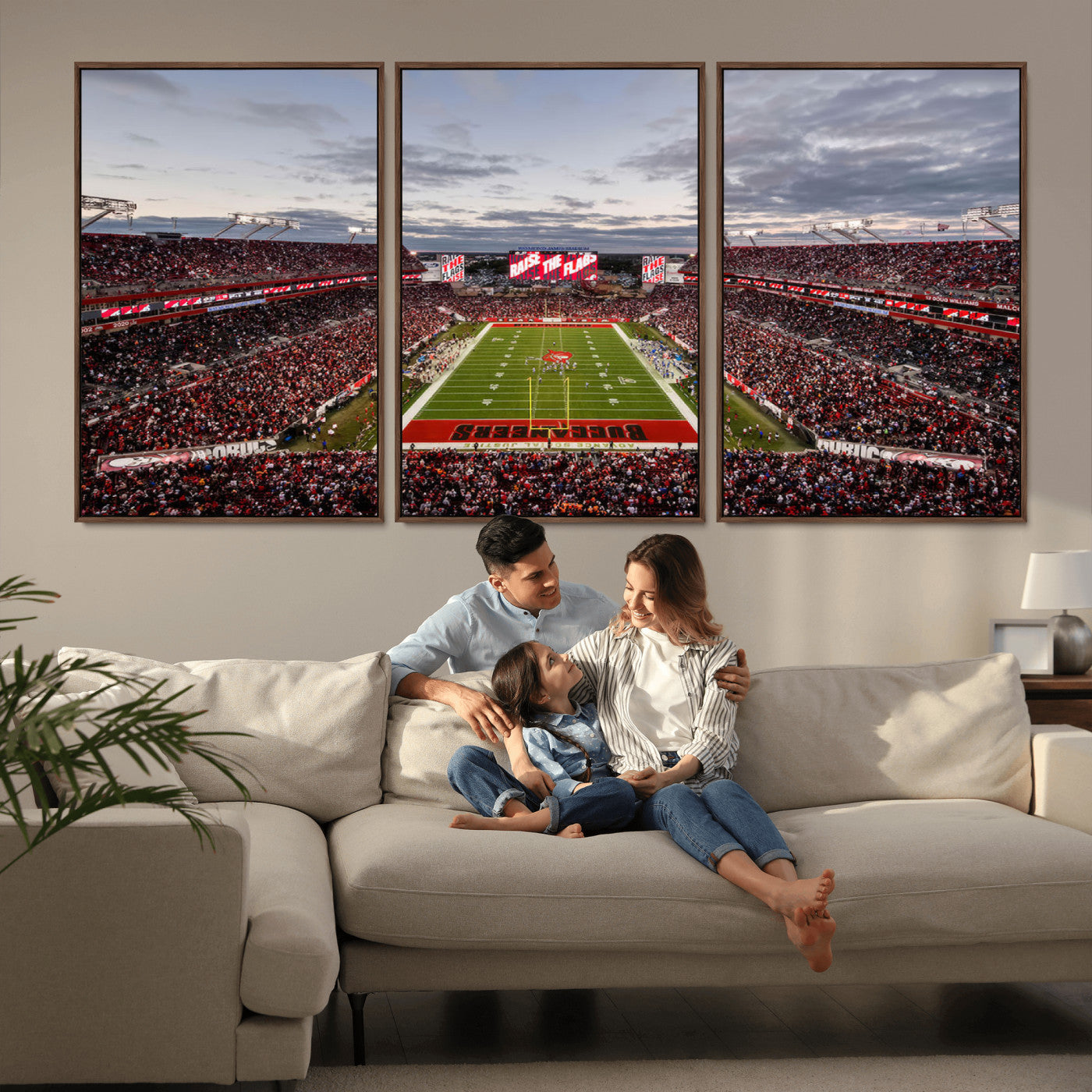 MGV-FC-60X30-3P - Florida Tampa Raymond James Stadium Wall Art Canvas Print - NFL Football Stadium Print Canvas