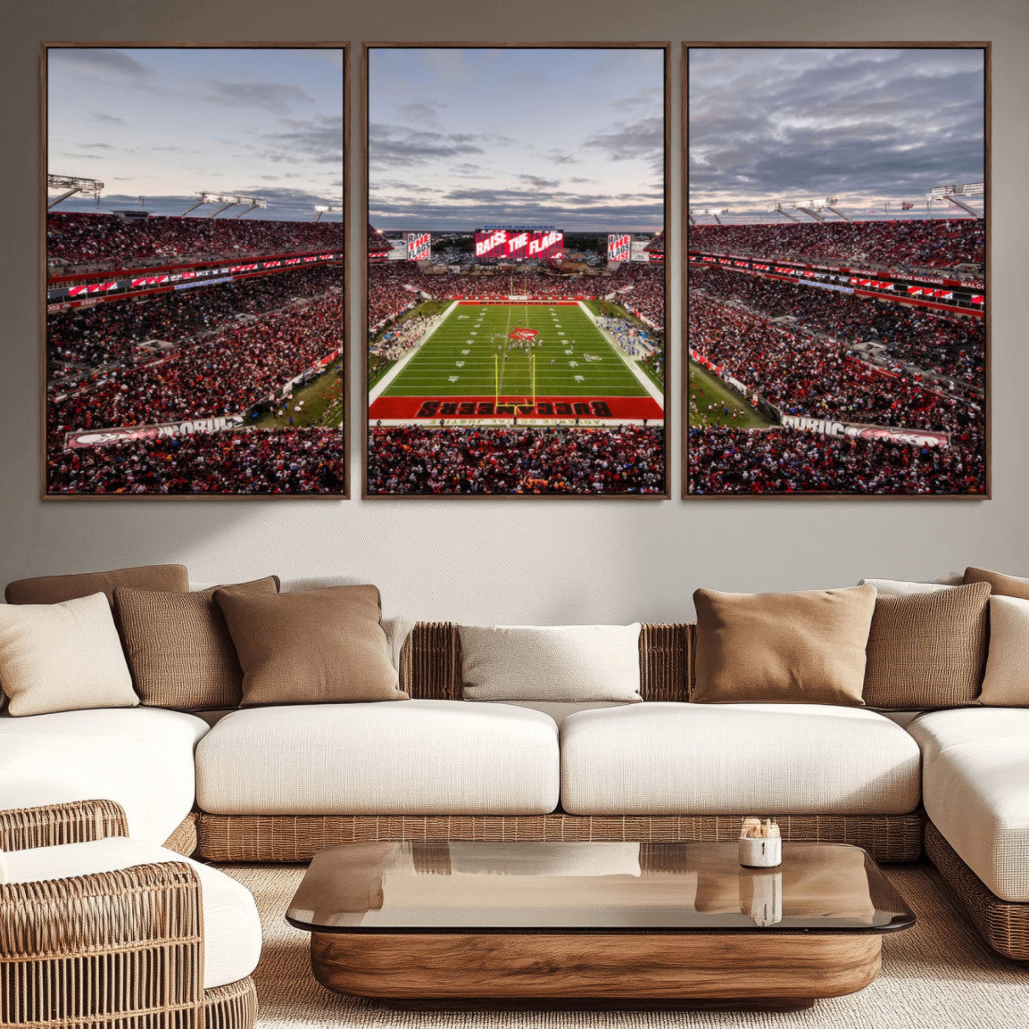 35698-MGV-CV-36X24-Florida Tampa Raymond James Stadium Wall Art Canvas Print - NFL Football Stadium Print Canvas
