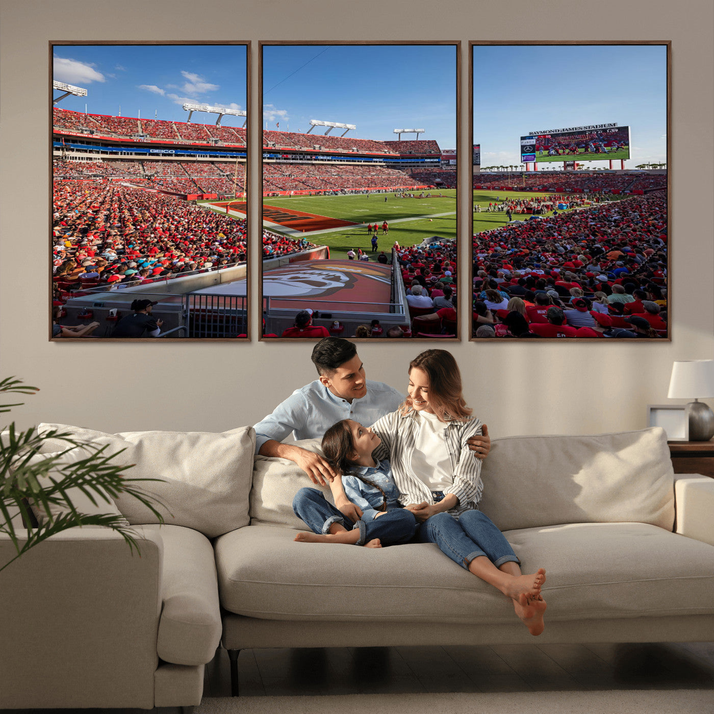 MGV-FC-60X30-3P - Florida Tampa Raymond James Stadium Wall Art Canvas Print - NFL Football Stadium Print