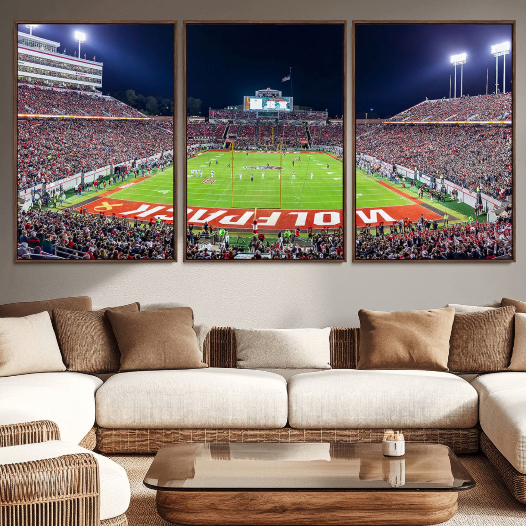 23086-MGV-CV-36X24-NC State Wolfpack Canvas Print - Raleigh Carter-Finley Stadium Wall Art, Football Team Canvas Print