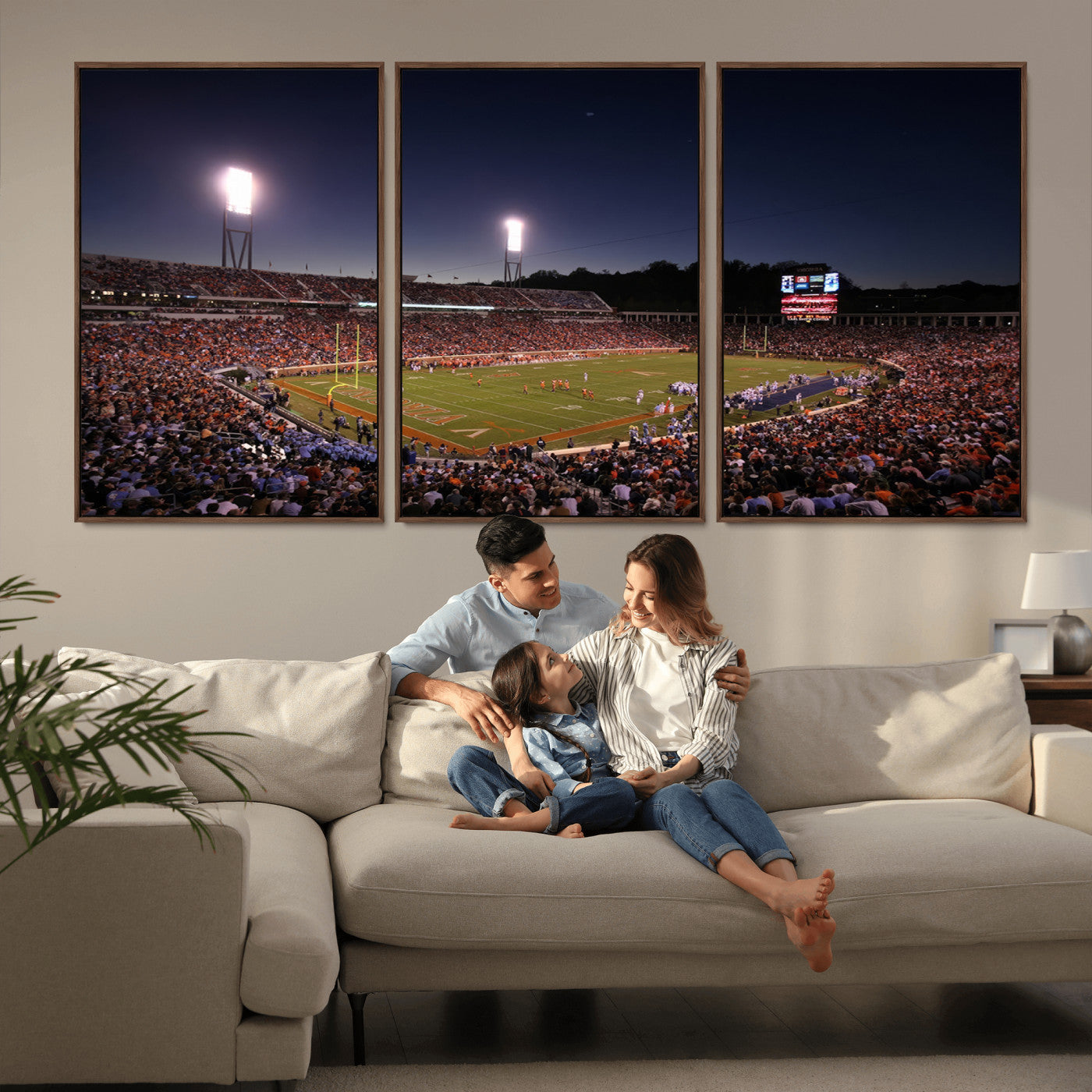 MGV-FC-60X30-3P - Virginia Cavaliers Football Team Print - Charlottesville Scott Stadium Canvas Print Wall Art