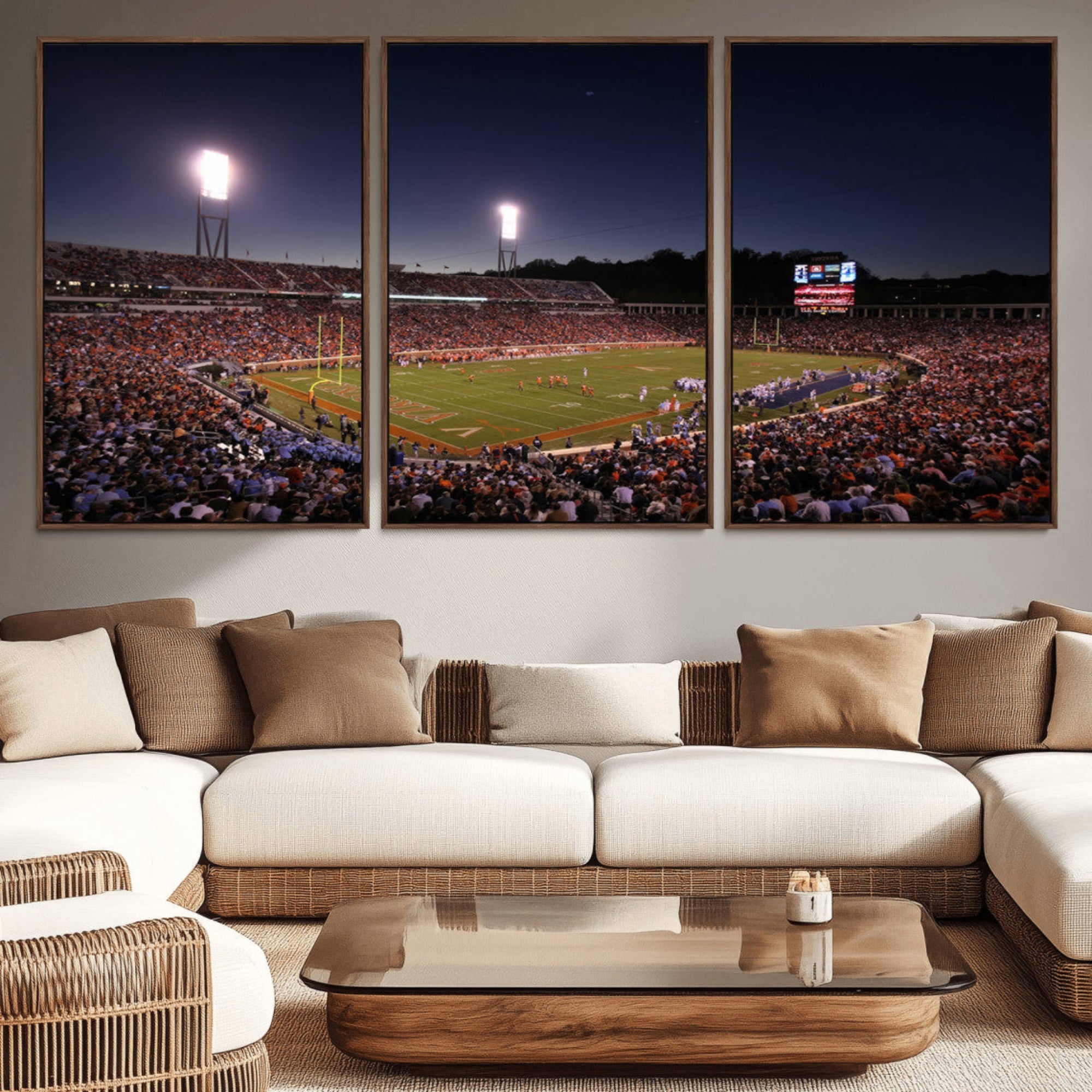 69378-MGV-CV-36X24-Virginia Cavaliers Football Team Print - Charlottesville Scott Stadium Canvas Print Wall Art