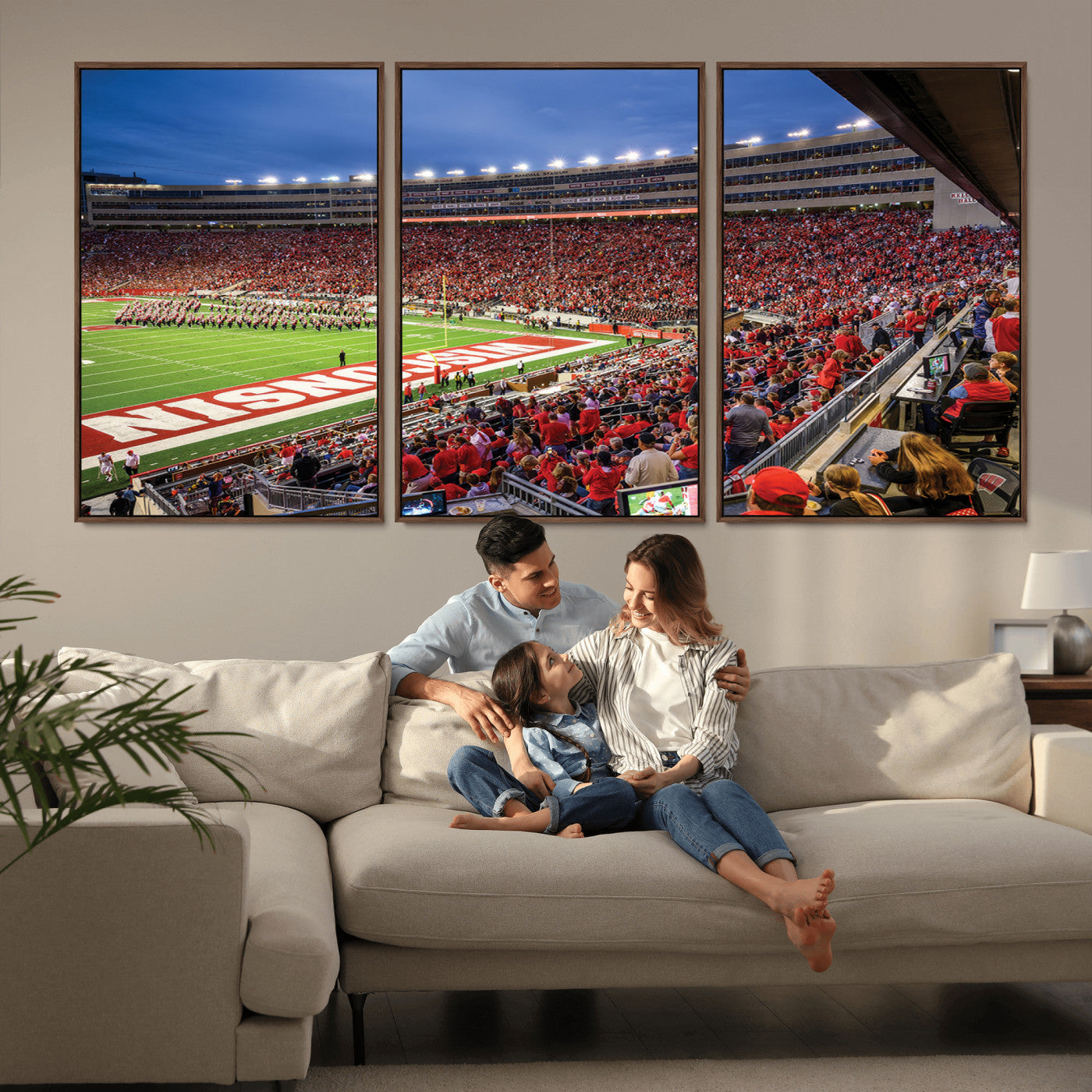 MGV-FC-60X30-3P - Wisconsin Badgers Football Team Print - Madison Camp Randall Stadium Wall Art, Wisconsin Badgers