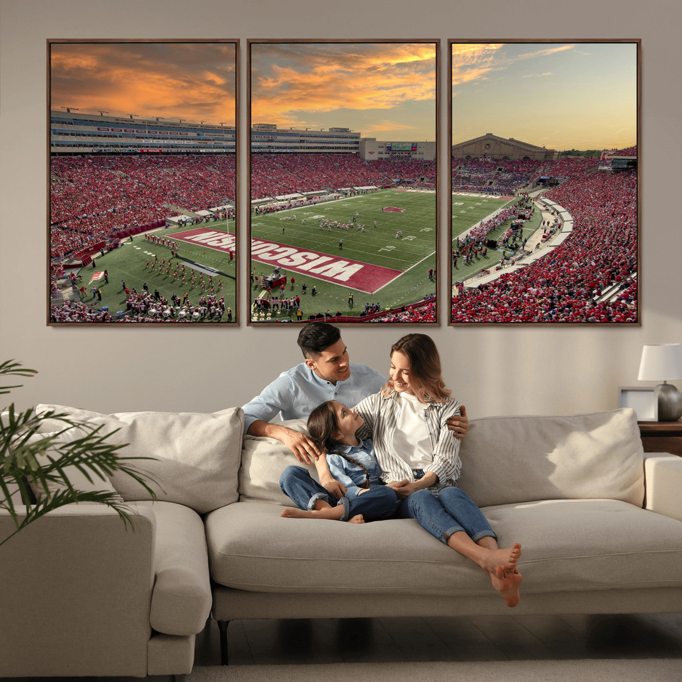 41472-MGV-CV-36X24-Camp Randall Stadium Wisconsin Badgers Large Wall Art Canvas Print | College Football Stadium Wall
