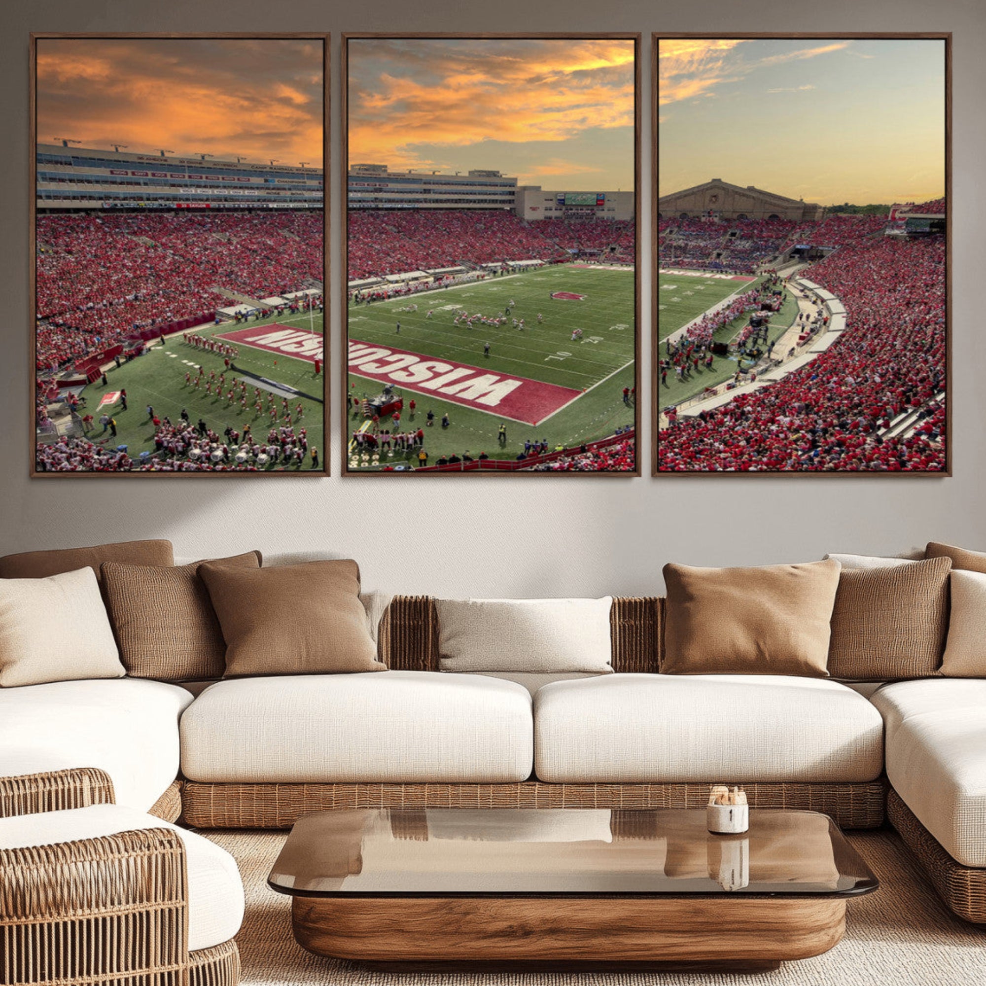 41472-MGV-CV-36X24-Camp Randall Stadium Wisconsin Badgers Large Wall Art Canvas Print | College Football Stadium Wall