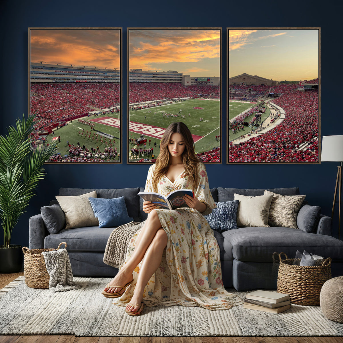 41472-MGV-CV-36X24 - Camp Randall Stadium Wisconsin Badgers Large Wall Art Canvas Print | College Football Stadium Wall
