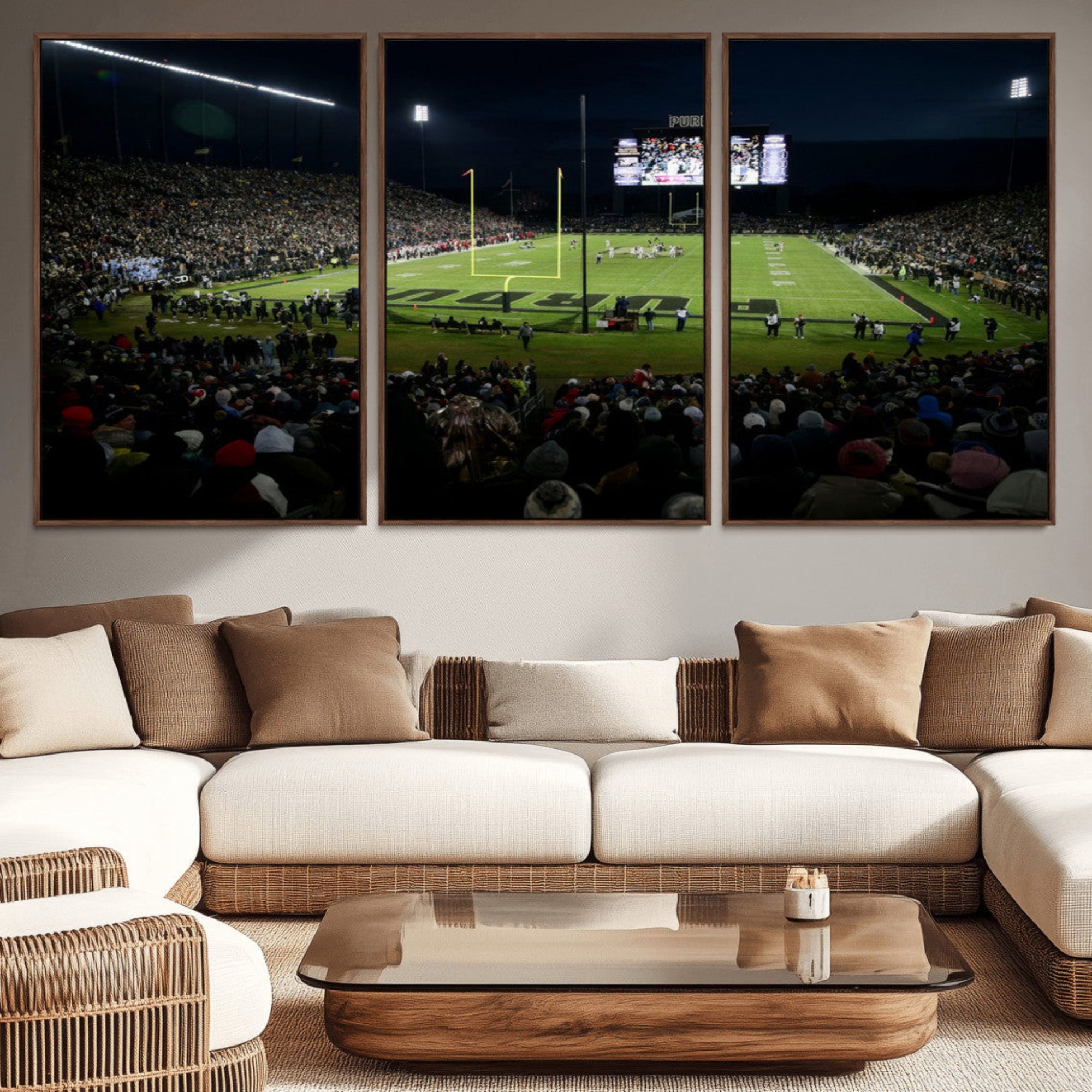 60140-MGV-CV-36X24-Purdue Boilermakers Football Team Print - West Lafayette Ross–Ade Stadium Wall Art Canvas Print