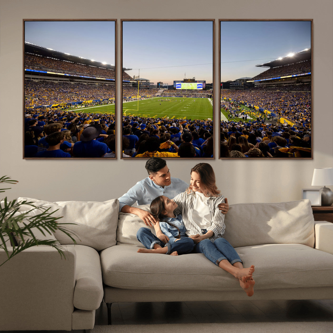 MGV-FC-60X30-3P - Pittsburgh Panthers Football Team Print - Pittsburgh Acrisure Stadium Wall Art Canvas Print