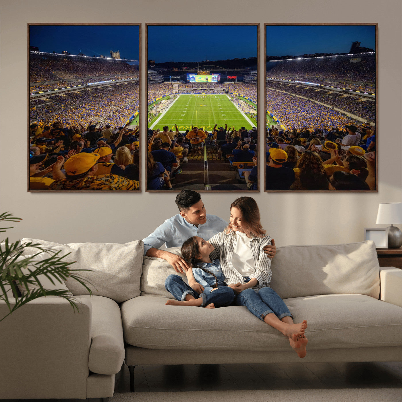 MGV-FC-60X30-3P - Pittsburgh Panthers Football Team Print - Pittsburgh Acrisure Stadium Wall Art Canvas Print