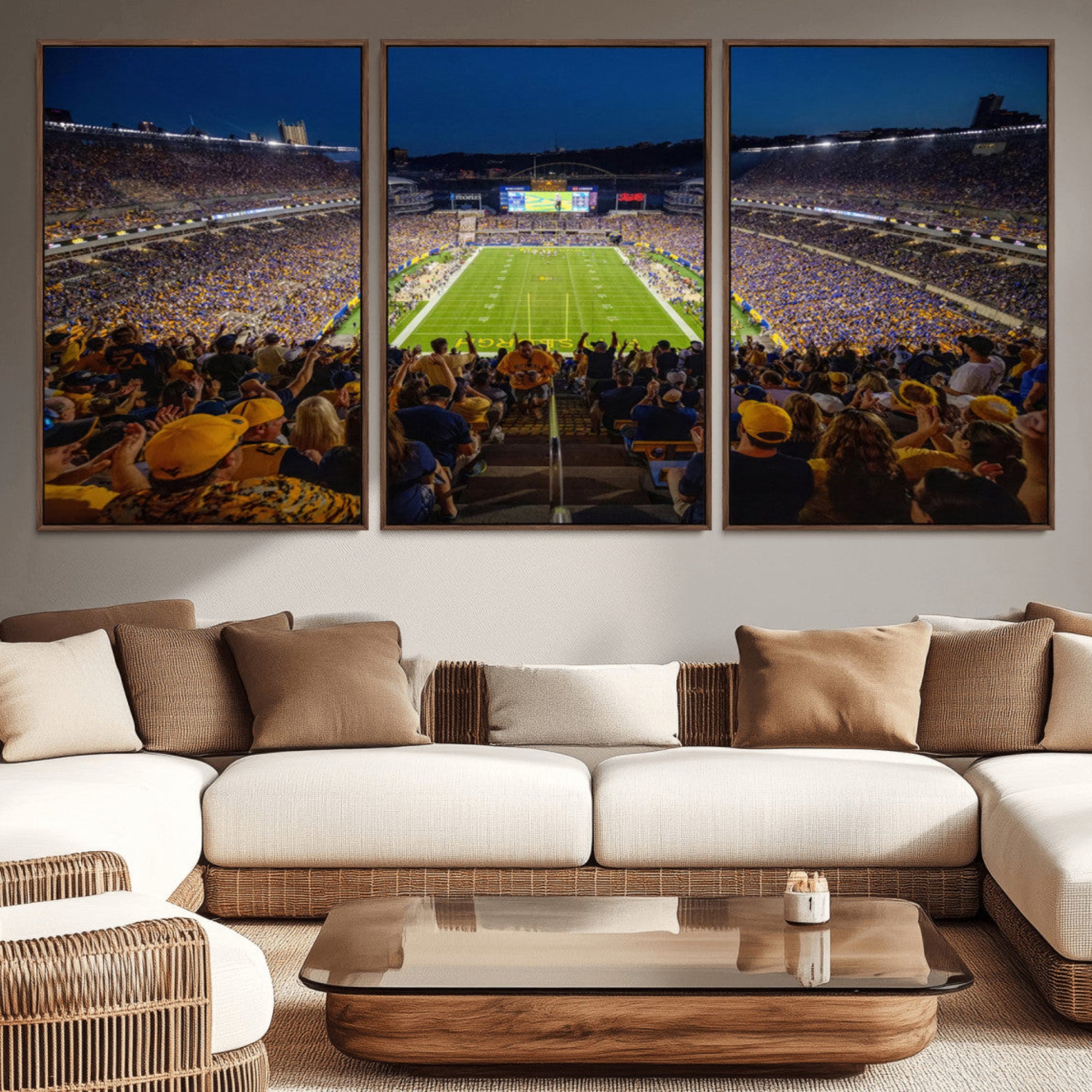62297-MGV-CV-36X24-Pittsburgh Panthers Football Team Print - Pittsburgh Acrisure Stadium Wall Art Canvas Print