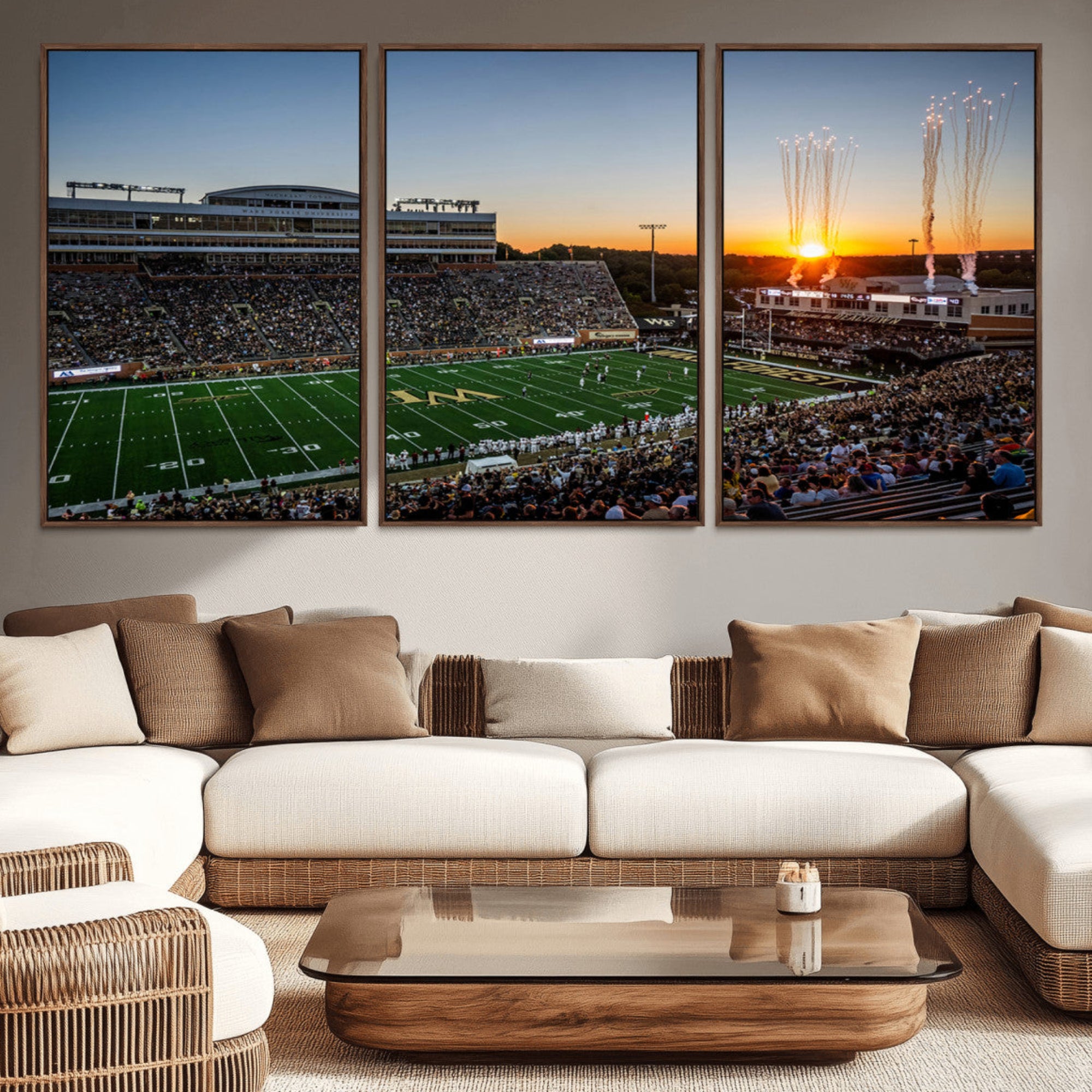 29253-MGV-CV-36X24-Demon Deacons Football Team Print Canvas- Winston-Salem Allegacy Federal Credit Union Stadium Wall