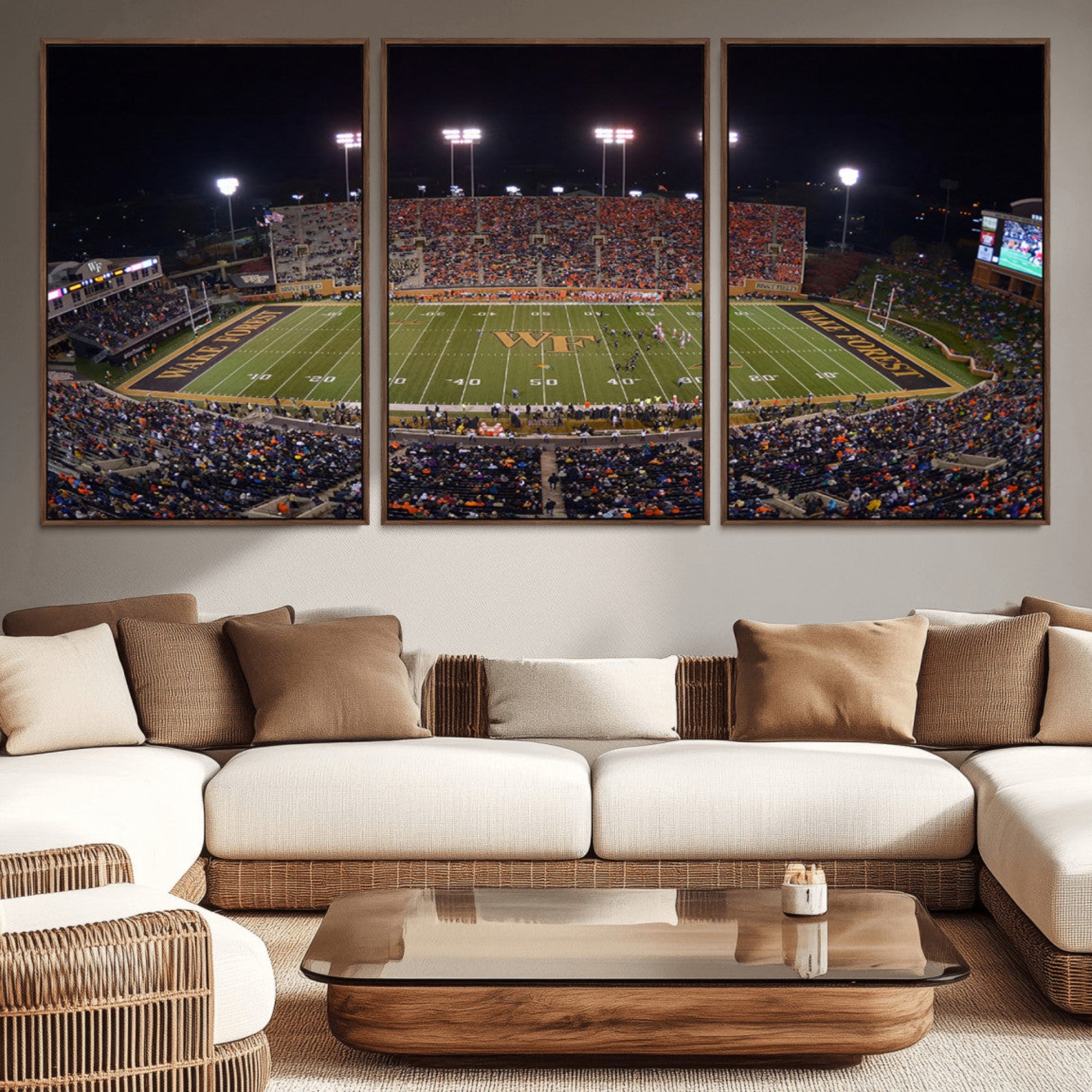 26033-MGV-CV-36X24-Demon Deacons Print Canvas, Football Team Print - Winston-Salem Allegacy Federal Credit Union