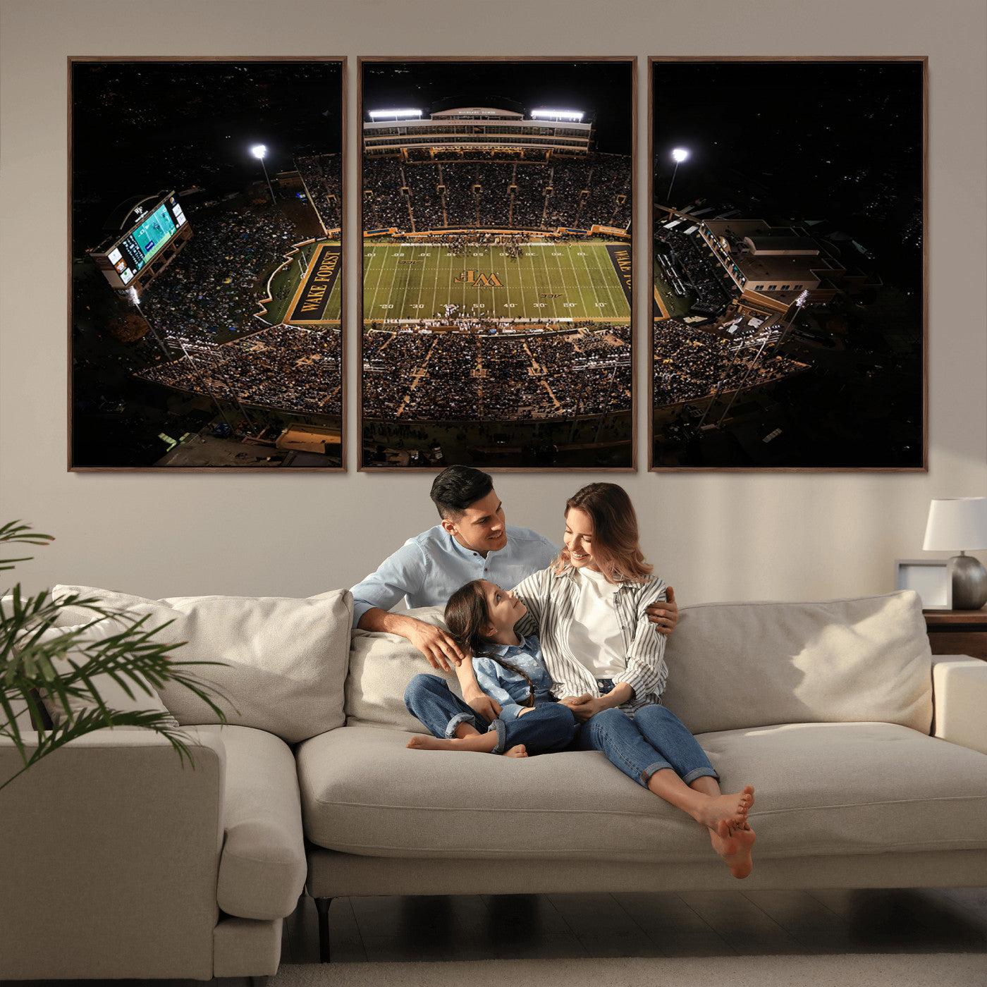 MGV-FC-60X30-3P - Wake Forest University Demon Deacons Canvas Printi, Football Team Print - Winston-Salem Allegacy