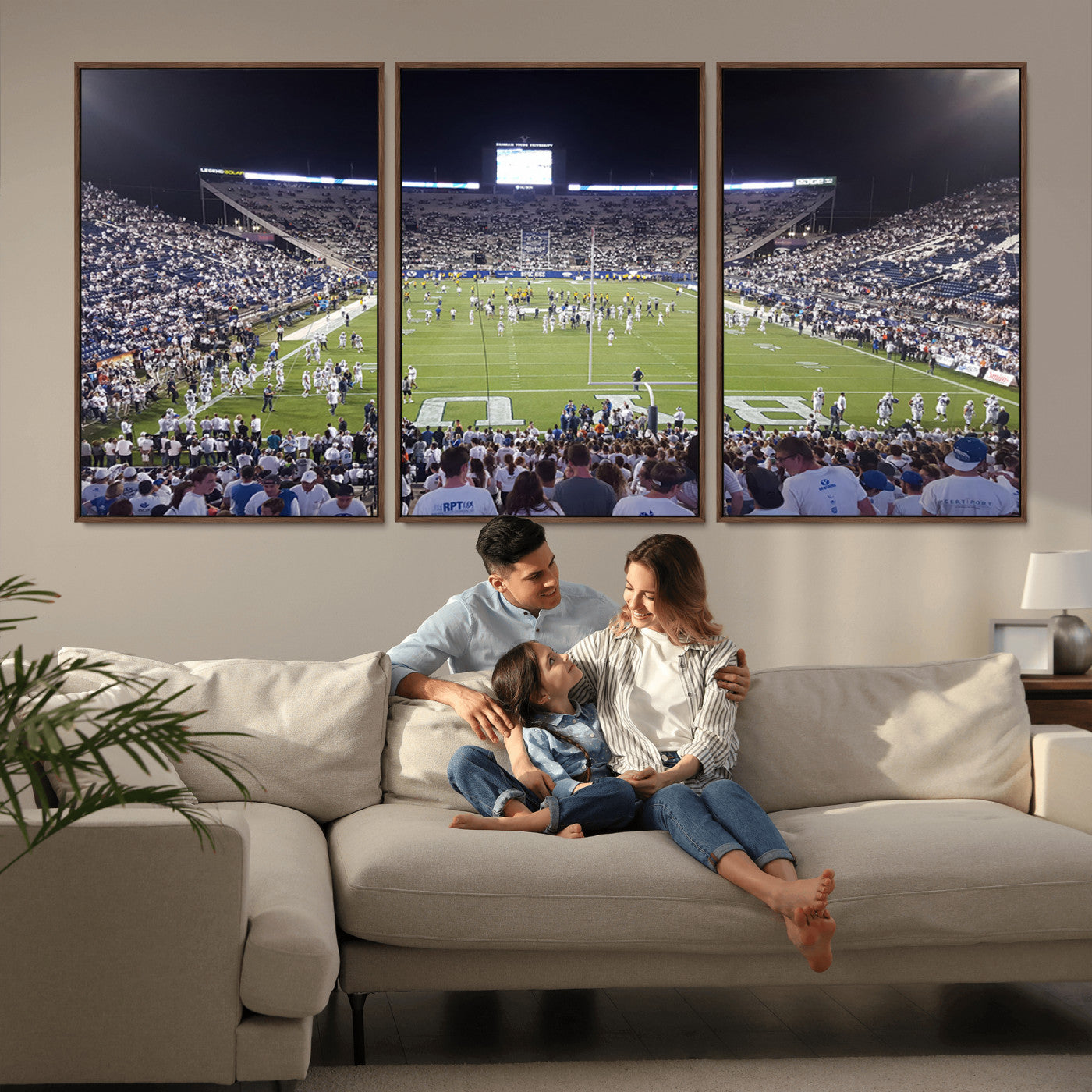 MGV-FC-60X30-3P - Brigham Young University Cougars Football Print Canvas - Provo LaVell Edwards Stadium Wall Art