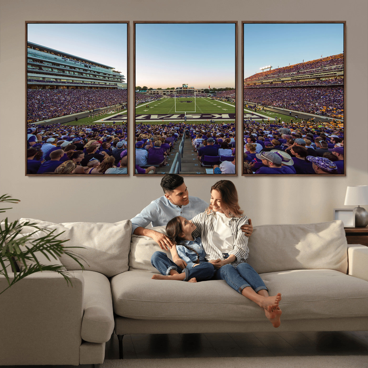 MGV-FC-60X30-3P - Kansas State University Wildcats Football Team Print - Manhattan Bill Snyder Family Football Stadium
